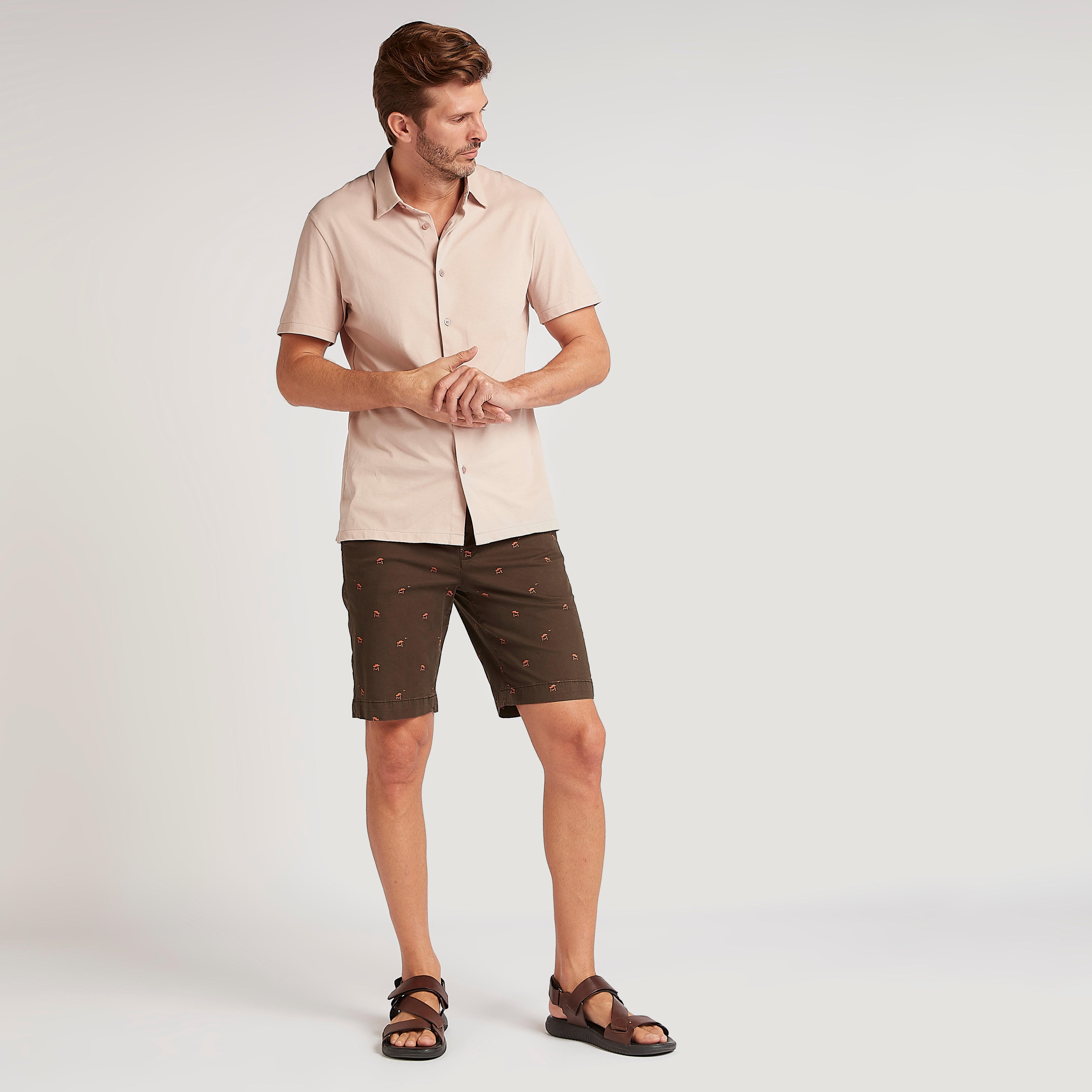 Printed Slim Fit Mid-Rise Shorts with Button Closure-men-clothing-bottoms-shorts-image-2