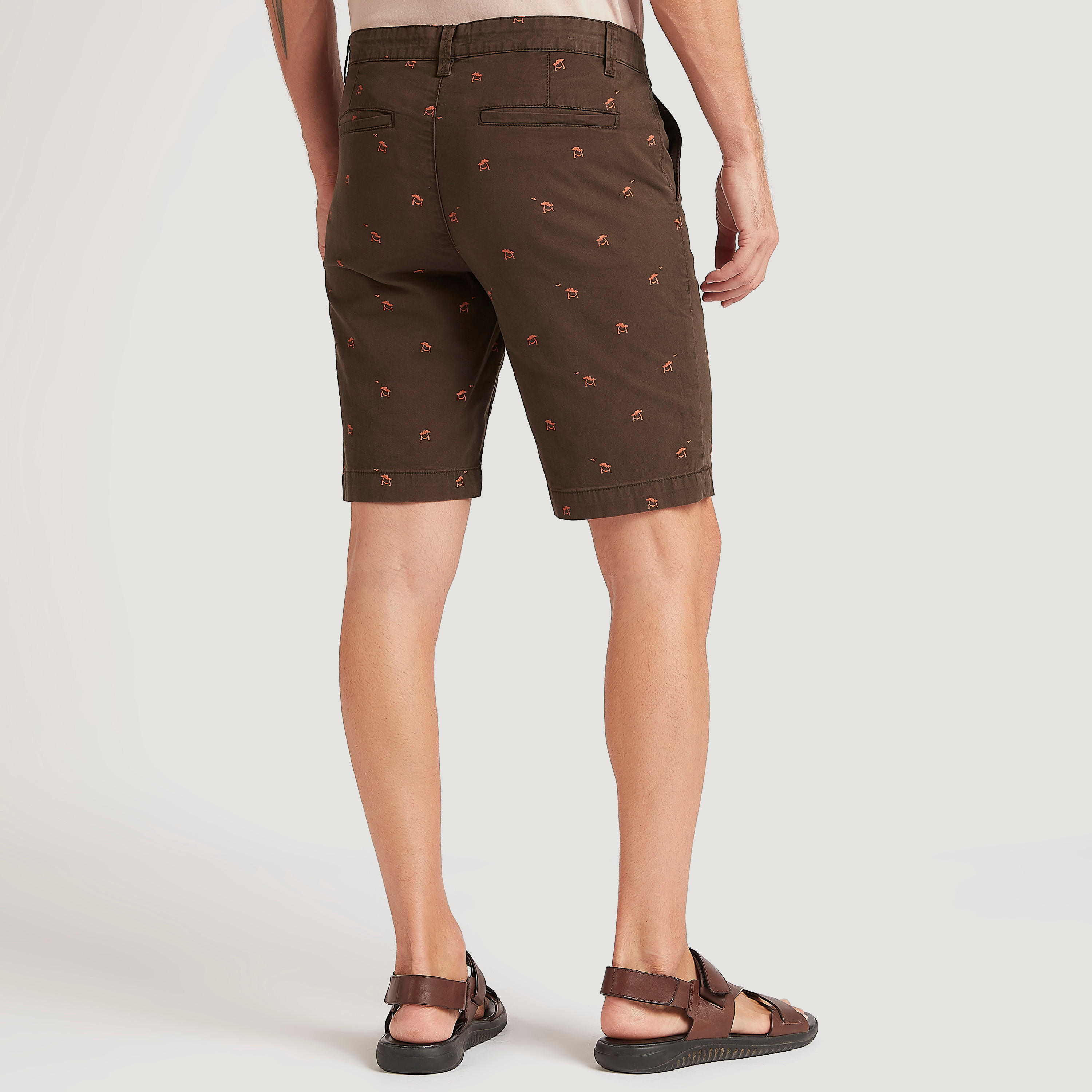 Printed Slim Fit Mid-Rise Shorts with Button Closure-men-clothing-bottoms-shorts-image-4