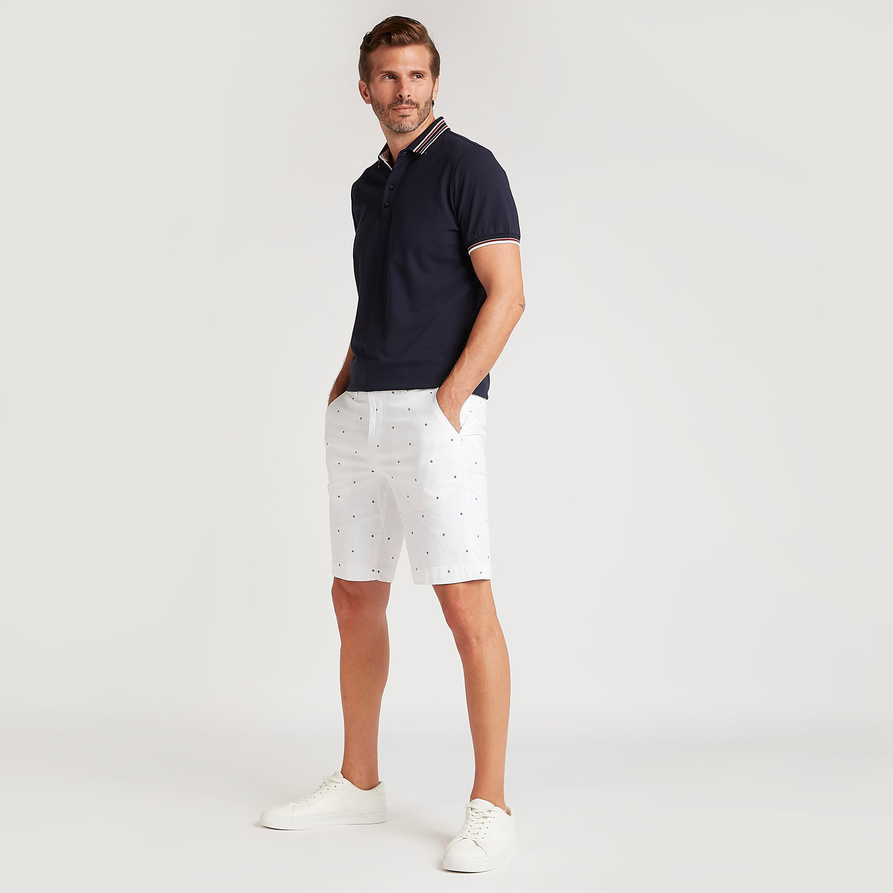 Printed Slim Fit Mid-Rise Shorts with Button Closure-men-clothing-bottoms-shorts-image-2
