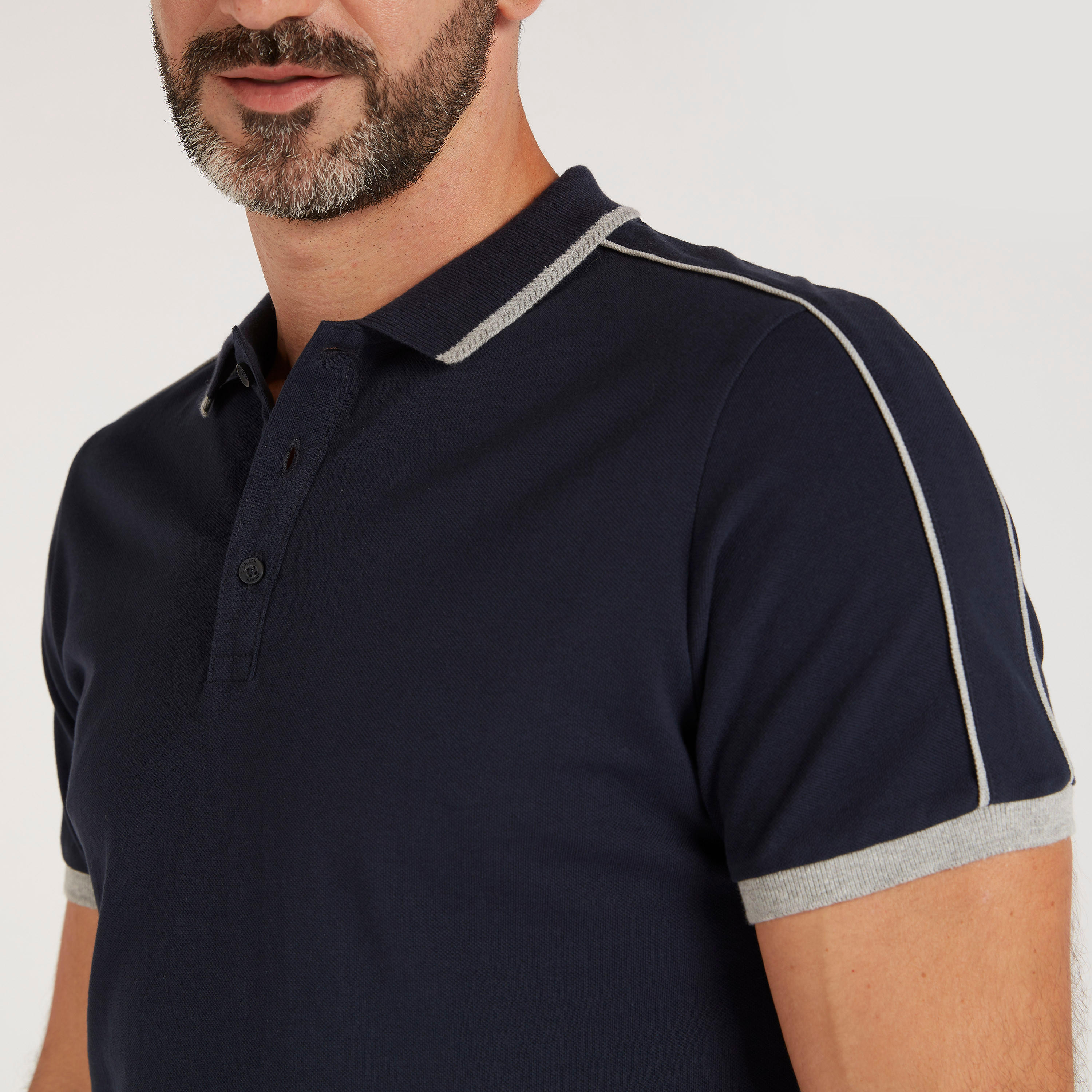 Solid Polo T-shirt with Stripe-Tipped Short Sleeves-men-clothing-tshirtsandpolos-polos-image-3