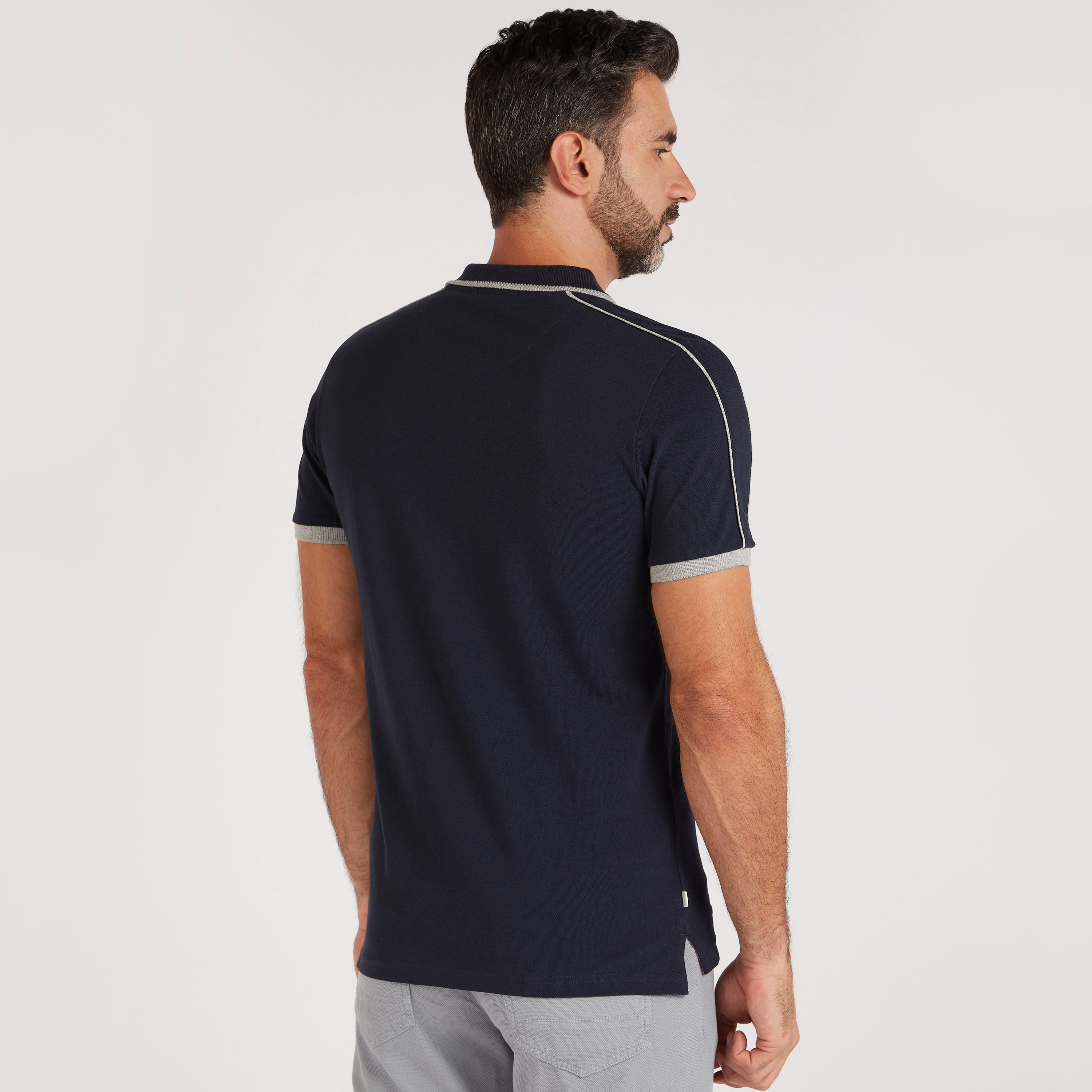 Solid Polo T-shirt with Stripe-Tipped Short Sleeves-men-clothing-tshirtsandpolos-polos-image-4