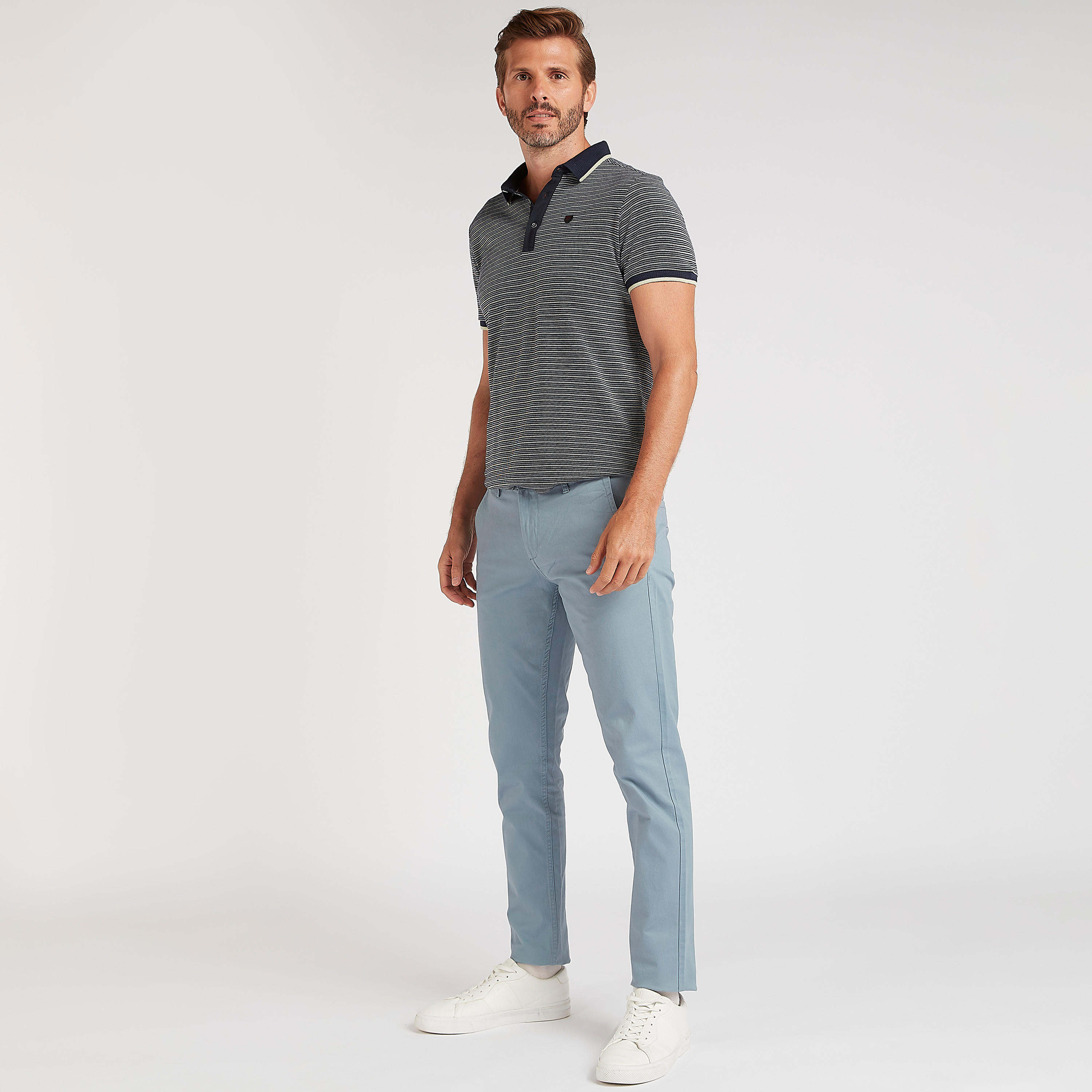 تيشيرت بولو مخطط بأكمام قصيرة وأزرار-men-clothing-tshirtsandpolos-polos-image-2