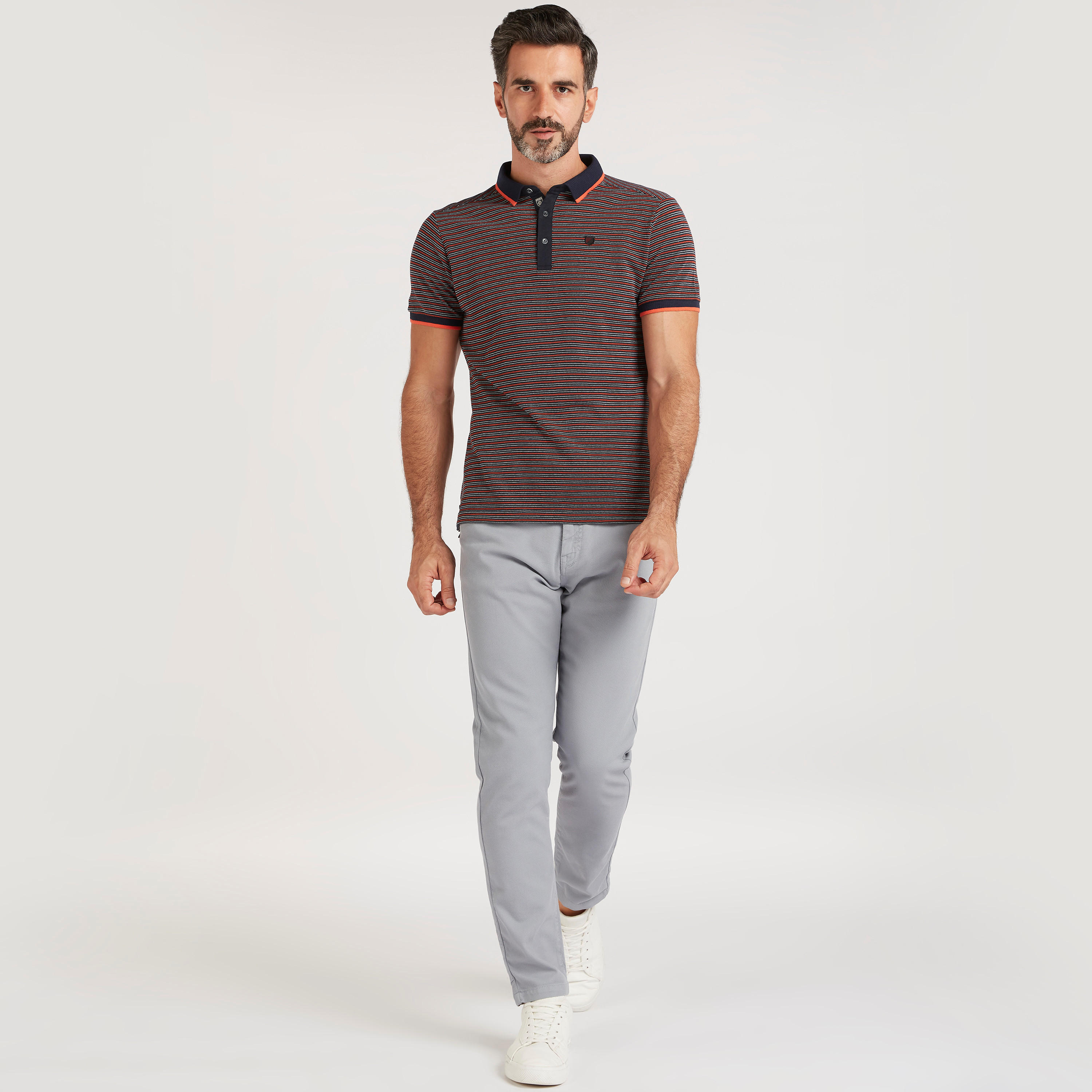 Striped Polo T-shirt with Short sleeves-men-clothing-tshirtsandpolos-polos-image-2