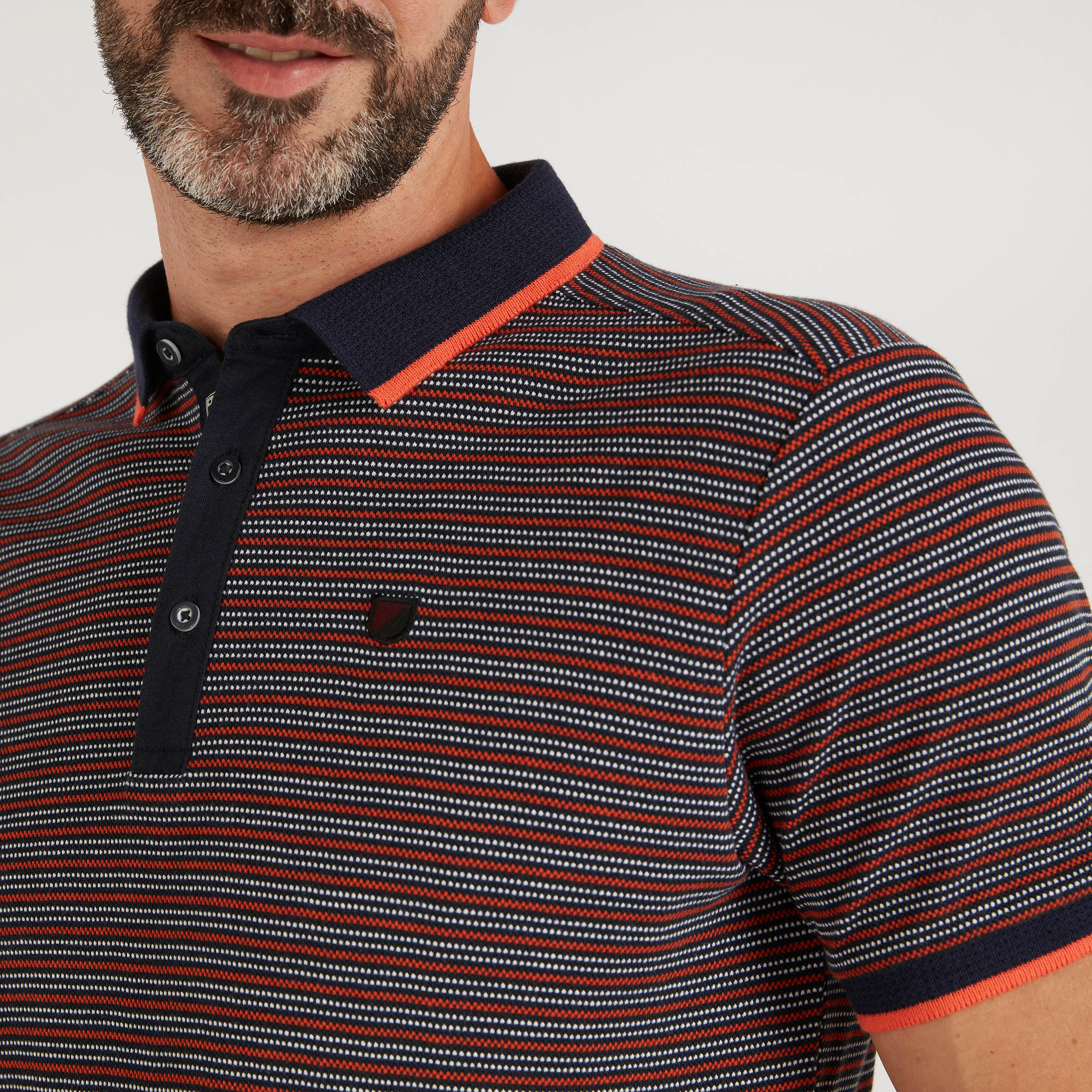 Striped Polo T-shirt with Short sleeves-men-clothing-tshirtsandpolos-polos-image-3