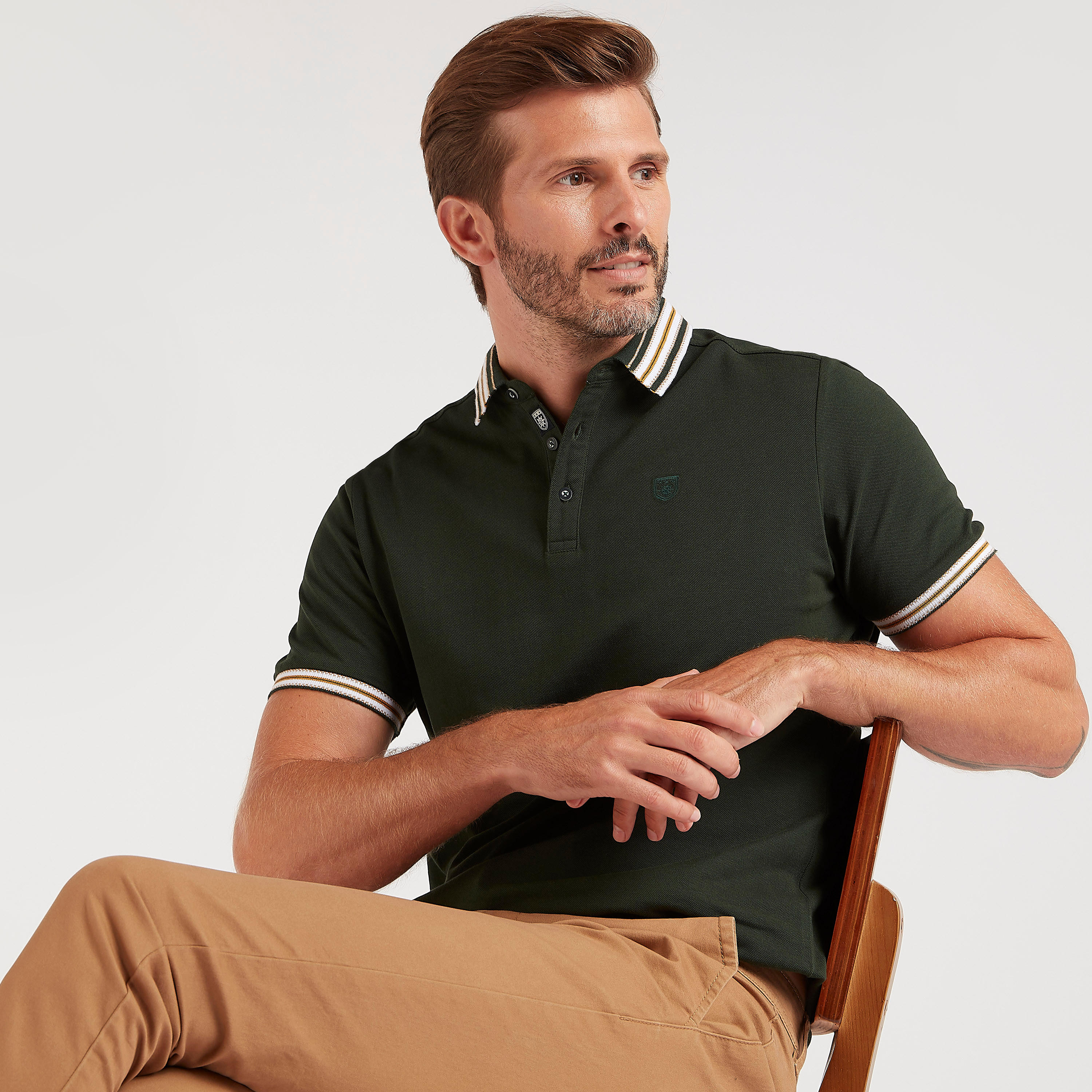 تيشيرت بولو بارز الملمس بأكمام قصيرة-men-clothing-tshirtsandpolos-polos-image-2