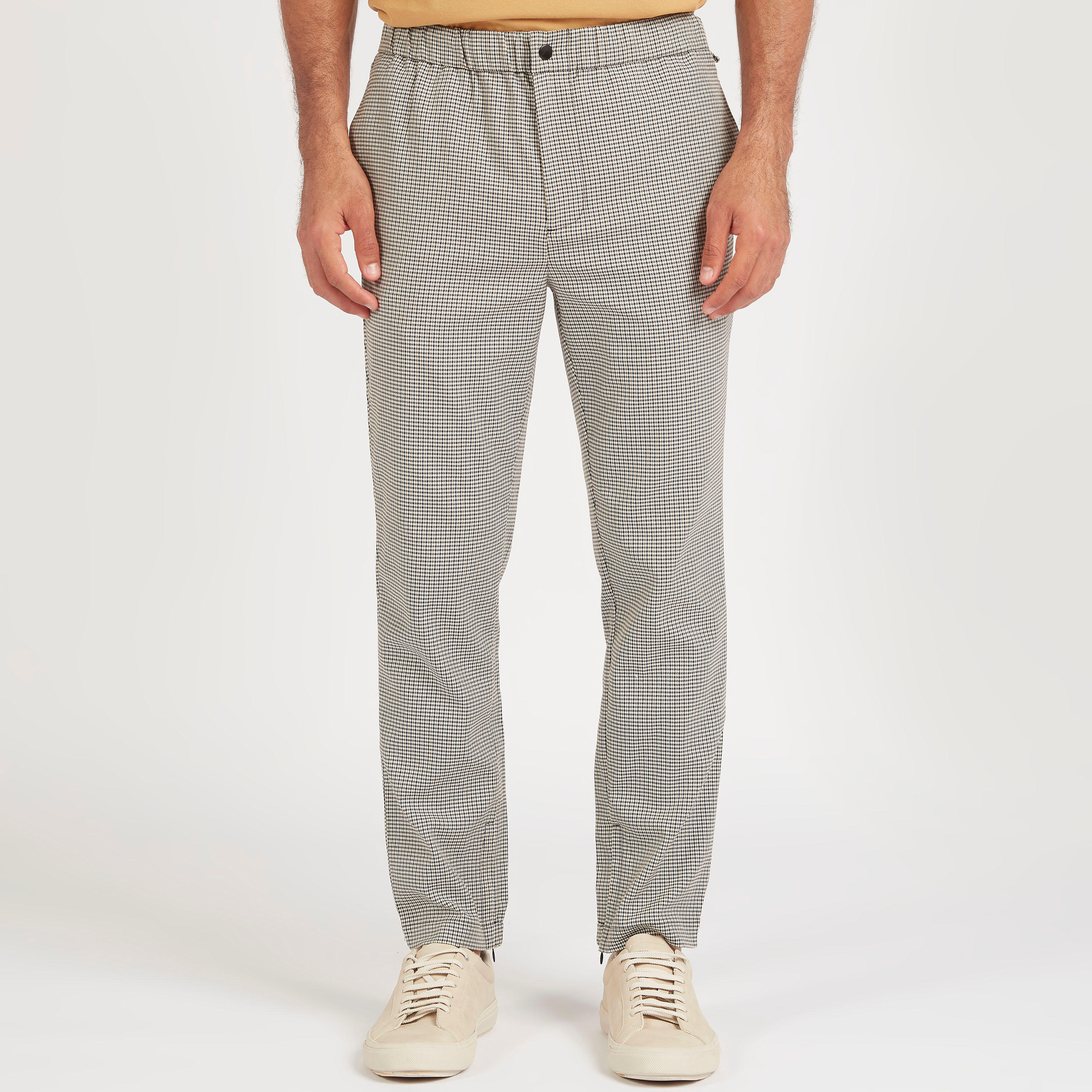 Structured Mid-Rise Chinos with Elasticated Waistband and Pockets-men-clothing-bottoms-trousersandchinos-trousers-image-1