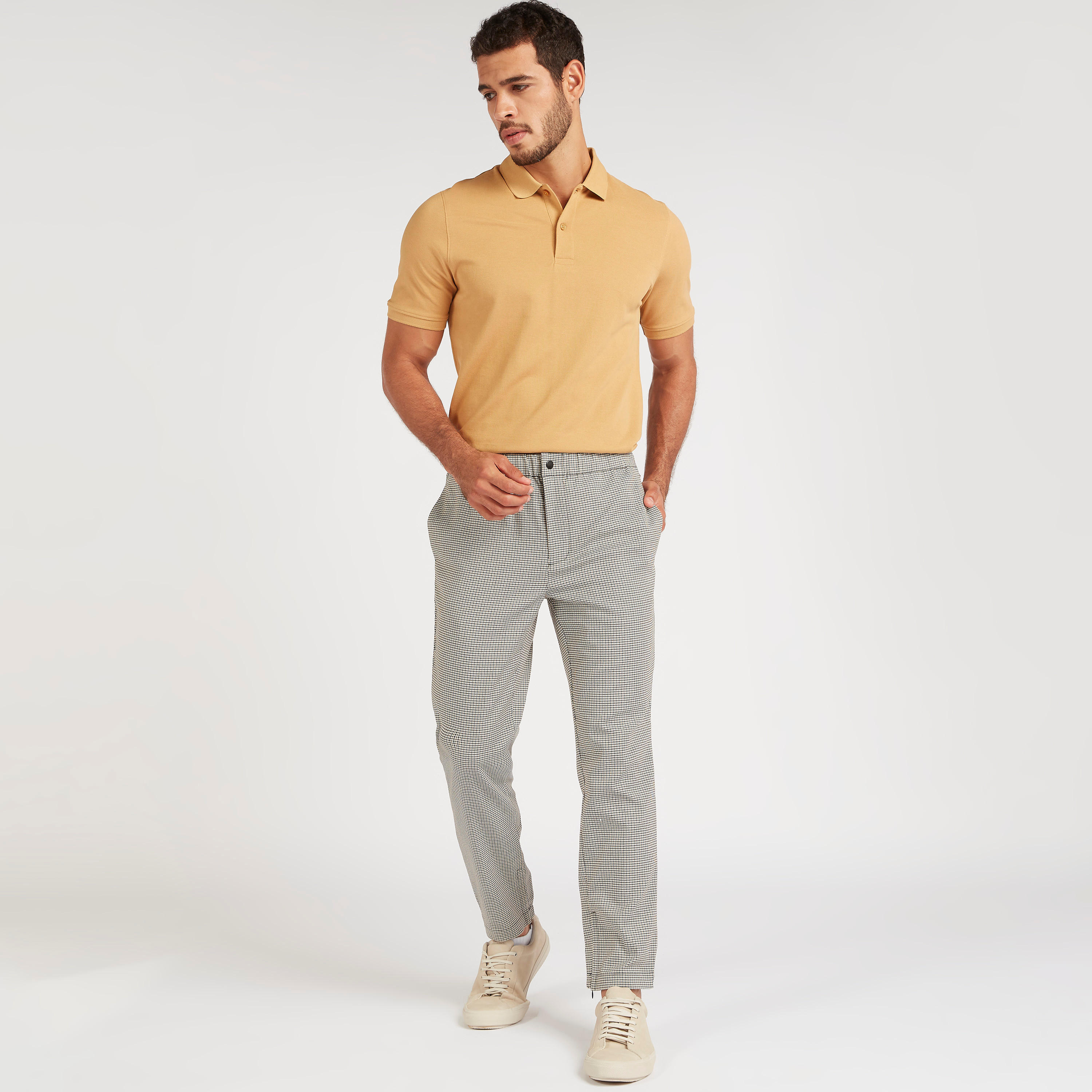 Structured Mid-Rise Chinos with Elasticated Waistband and Pockets-men-clothing-bottoms-trousersandchinos-trousers-image-2