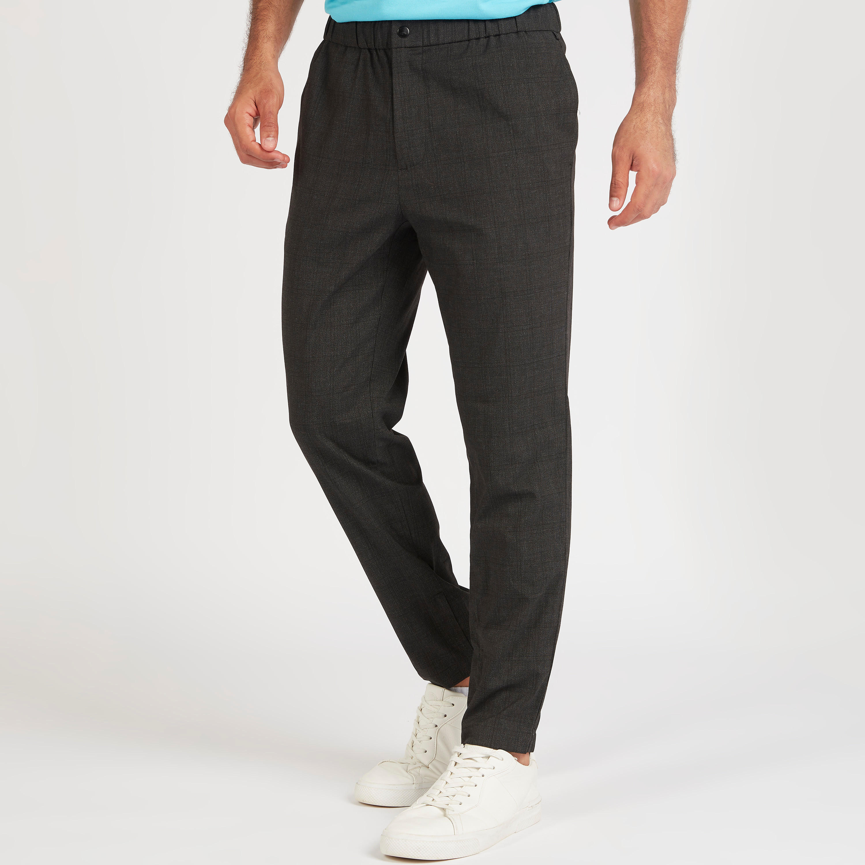 بنطلون شينو بخصر مطّاطي متوسّط الارتفاع وزر إغلاق-men-clothing-bottoms-trousersandchinos-trousers-image-1