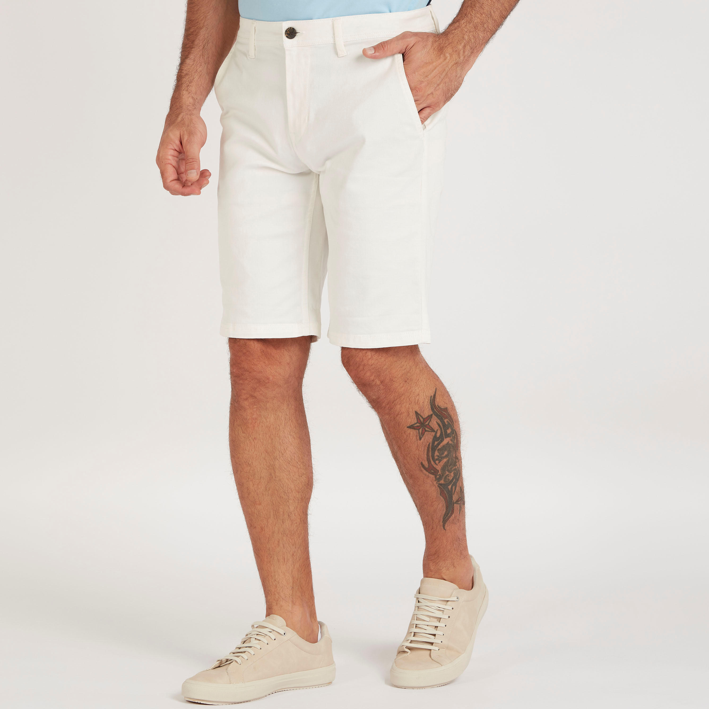 Solid Shorts with Button Closure and Pockets-men-clothing-bottoms-shorts-image-1