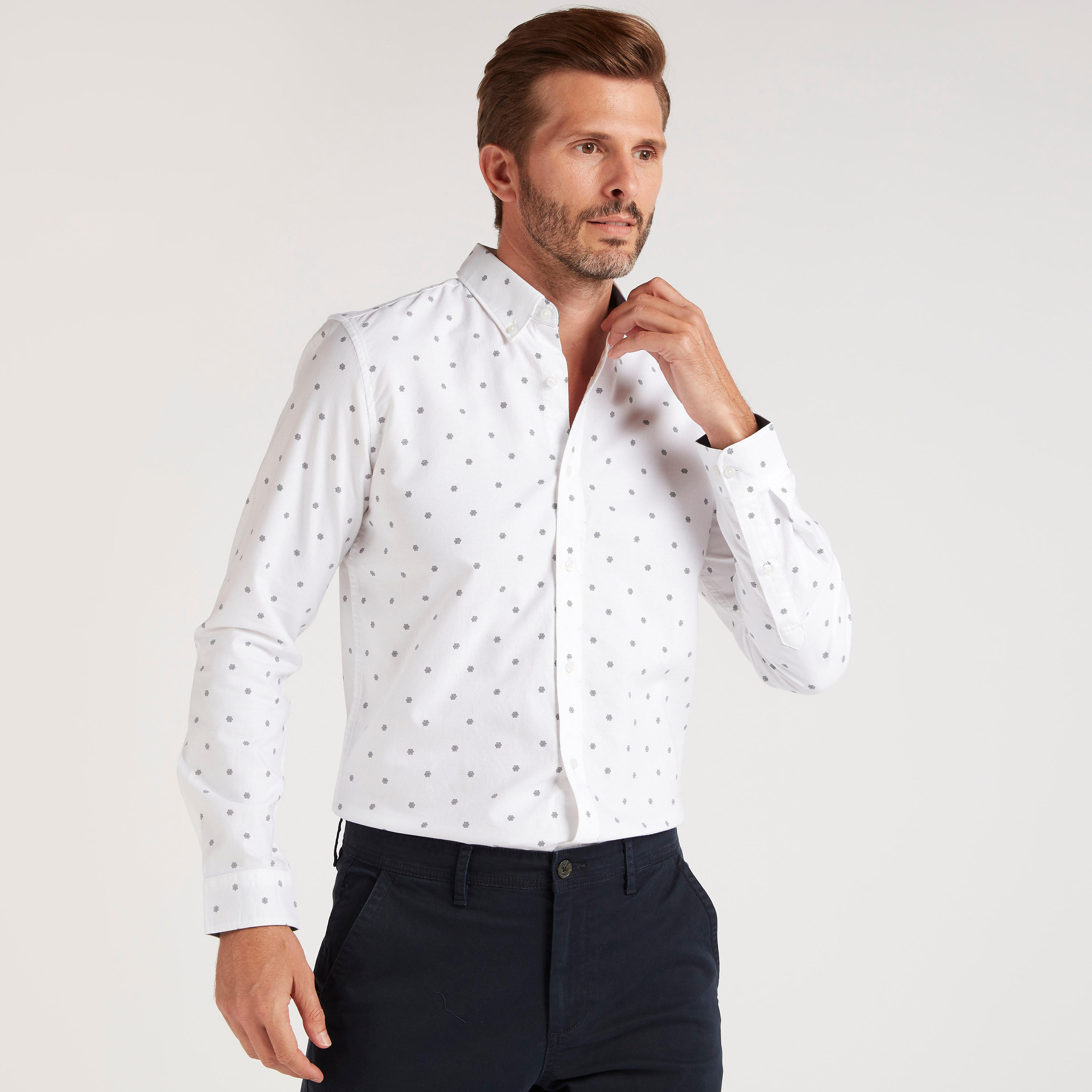Printed Shirt with Long Sleeves and Button Closure-men-clothing-shirts-image-2