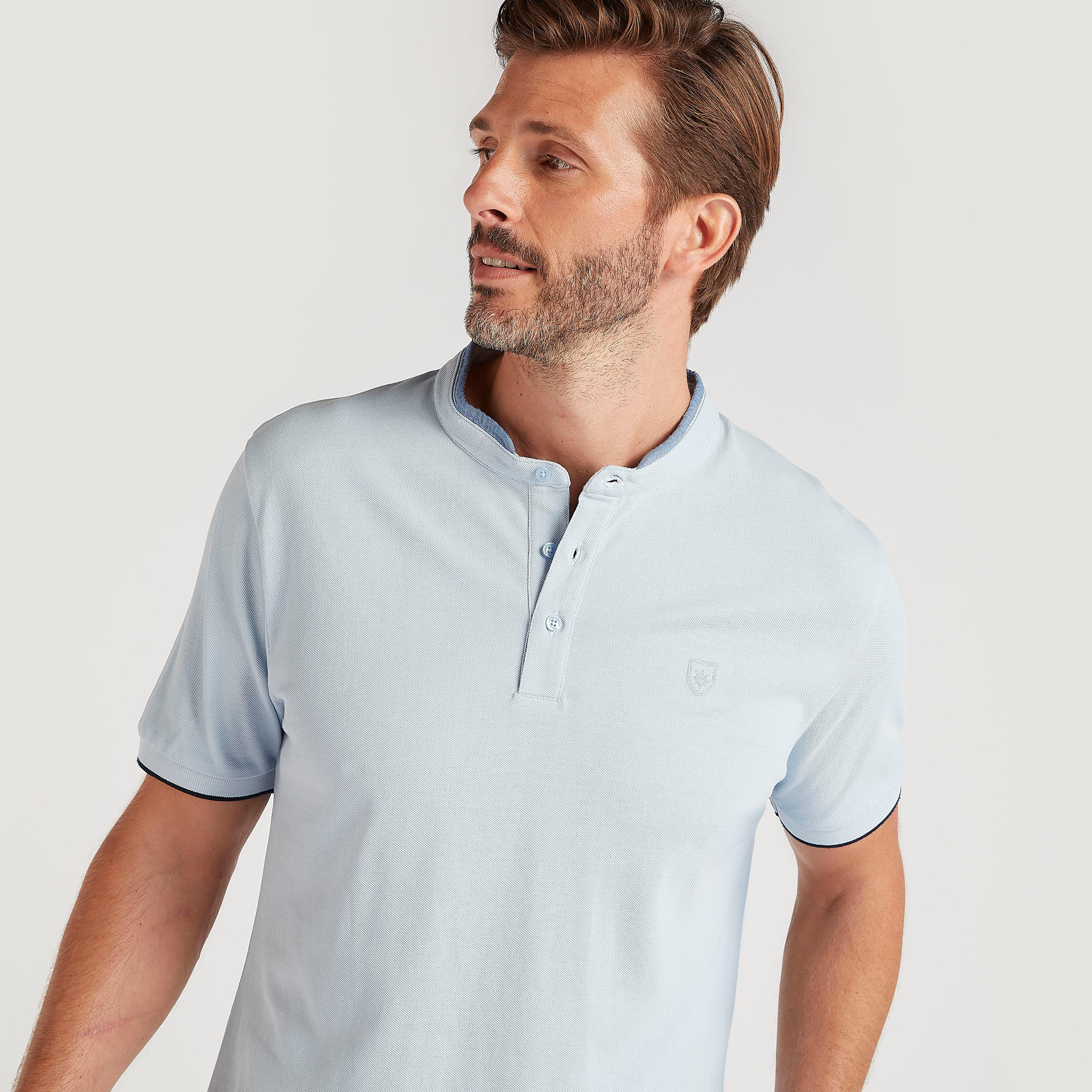 تيشيرت سادة بياقة ماندارين وأكمام قصيرة-men-clothing-tshirtsandpolos-tshirts-image-5