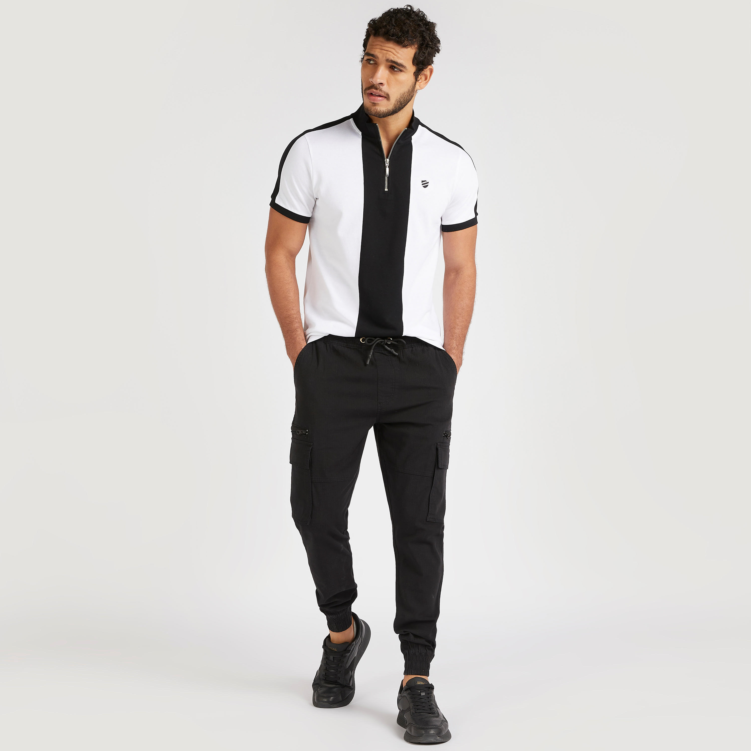 تيشيرت بولو بقوالب ملوّنة وقصة سليم وأكمام قصيرة-men-clothing-tshirtsandpolos-polos-image-2