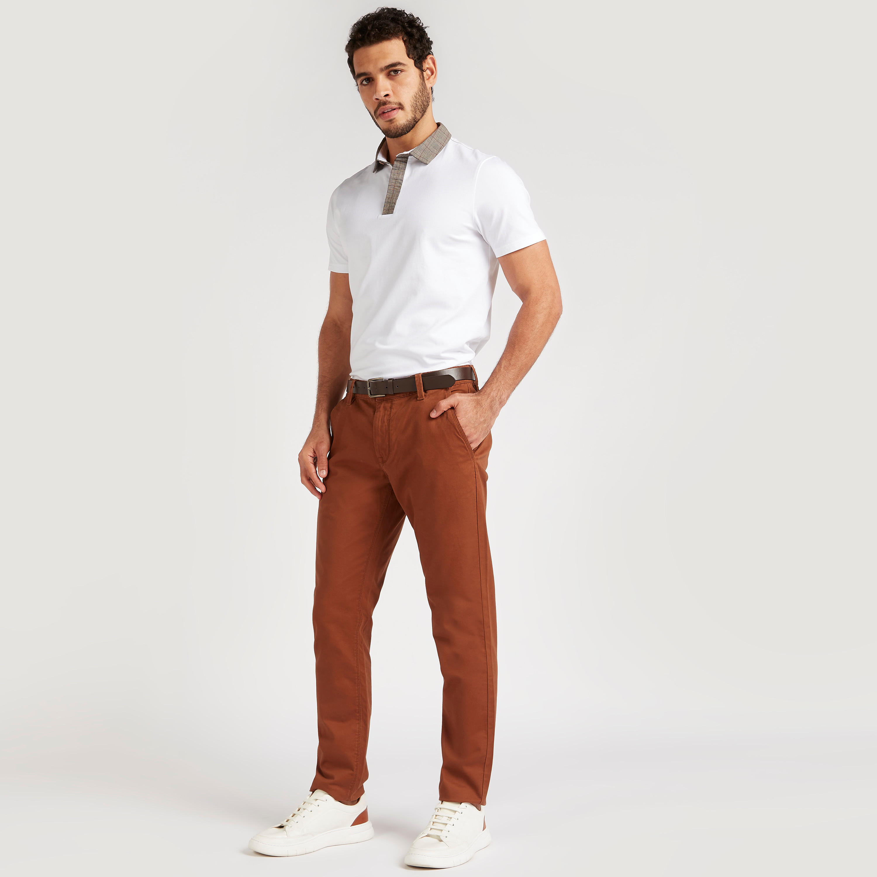 تيشيرت بولو سادة بأكمام قصيرة-men-clothing-tshirtsandpolos-polos-image-4