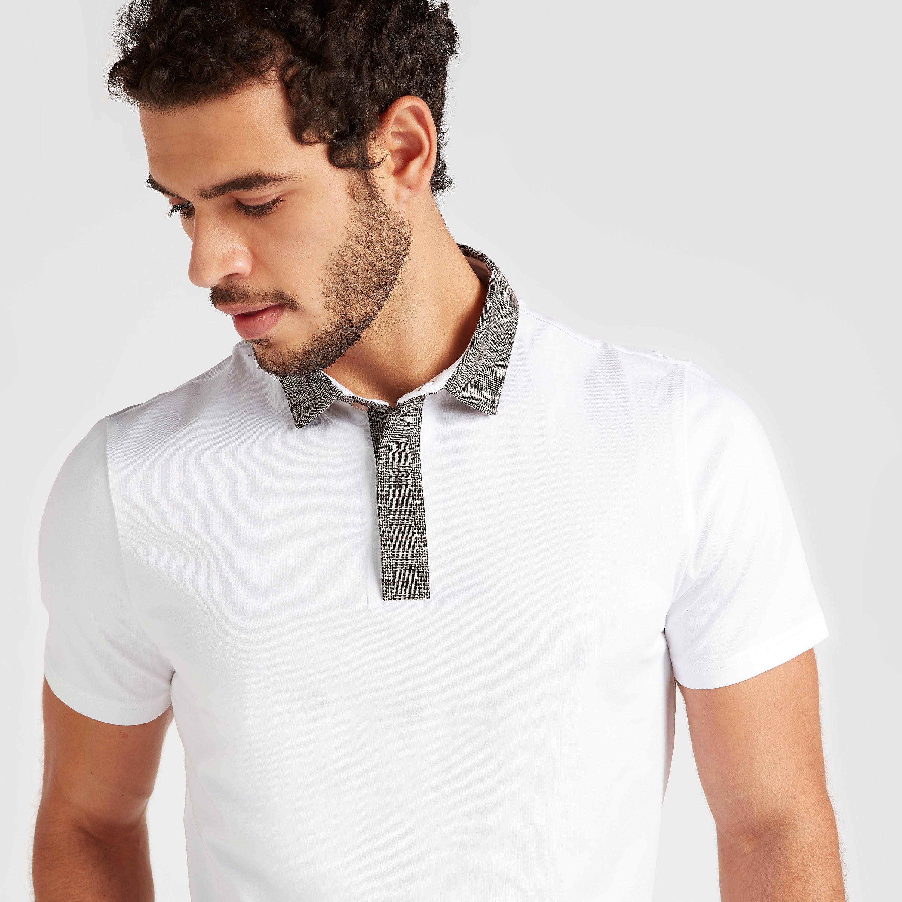 تيشيرت بولو سادة بأكمام قصيرة-men-clothing-tshirtsandpolos-polos-image-1