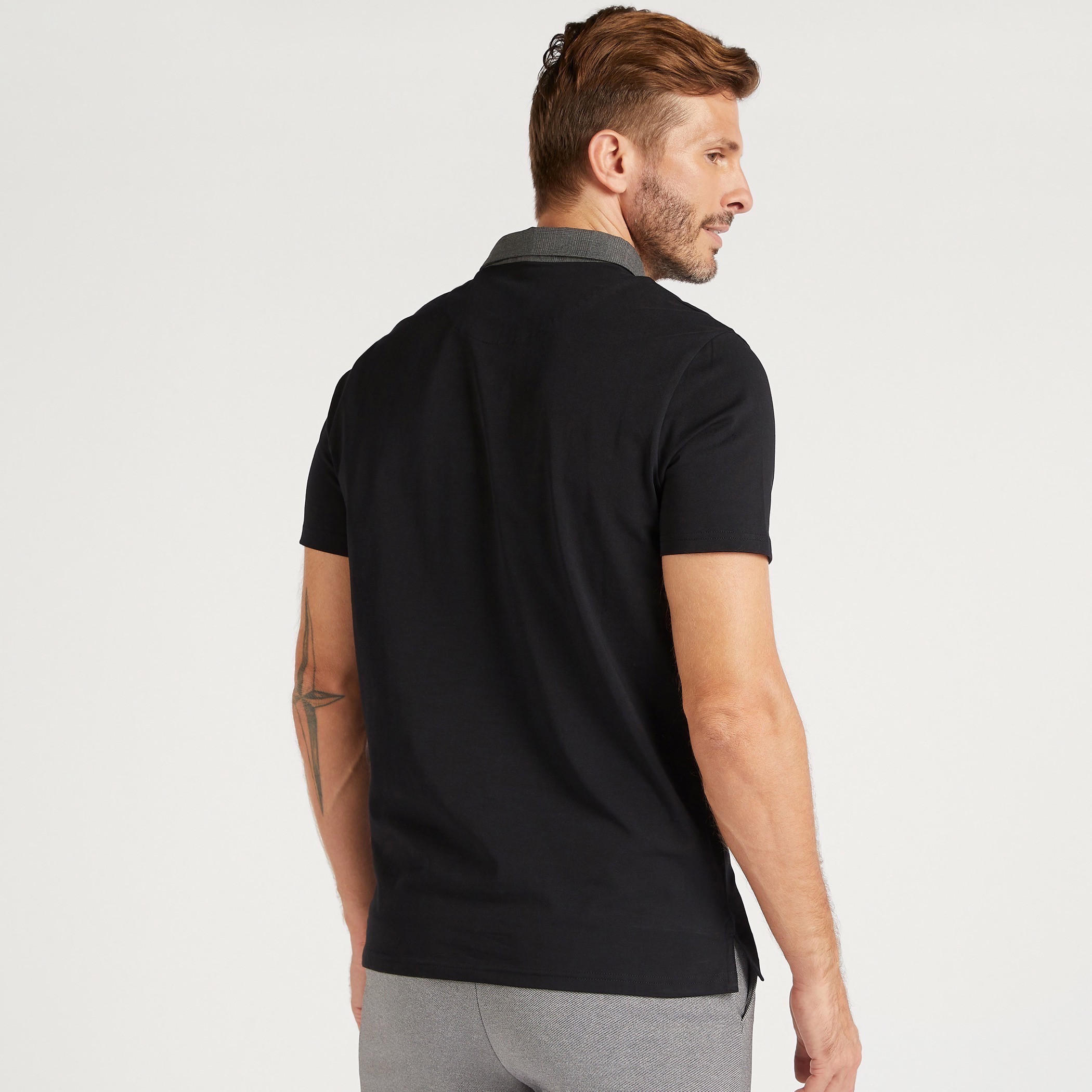 تيشيرت بولو سادة بياقة كاروهات-men-clothing-tshirtsandpolos-polos-image-1
