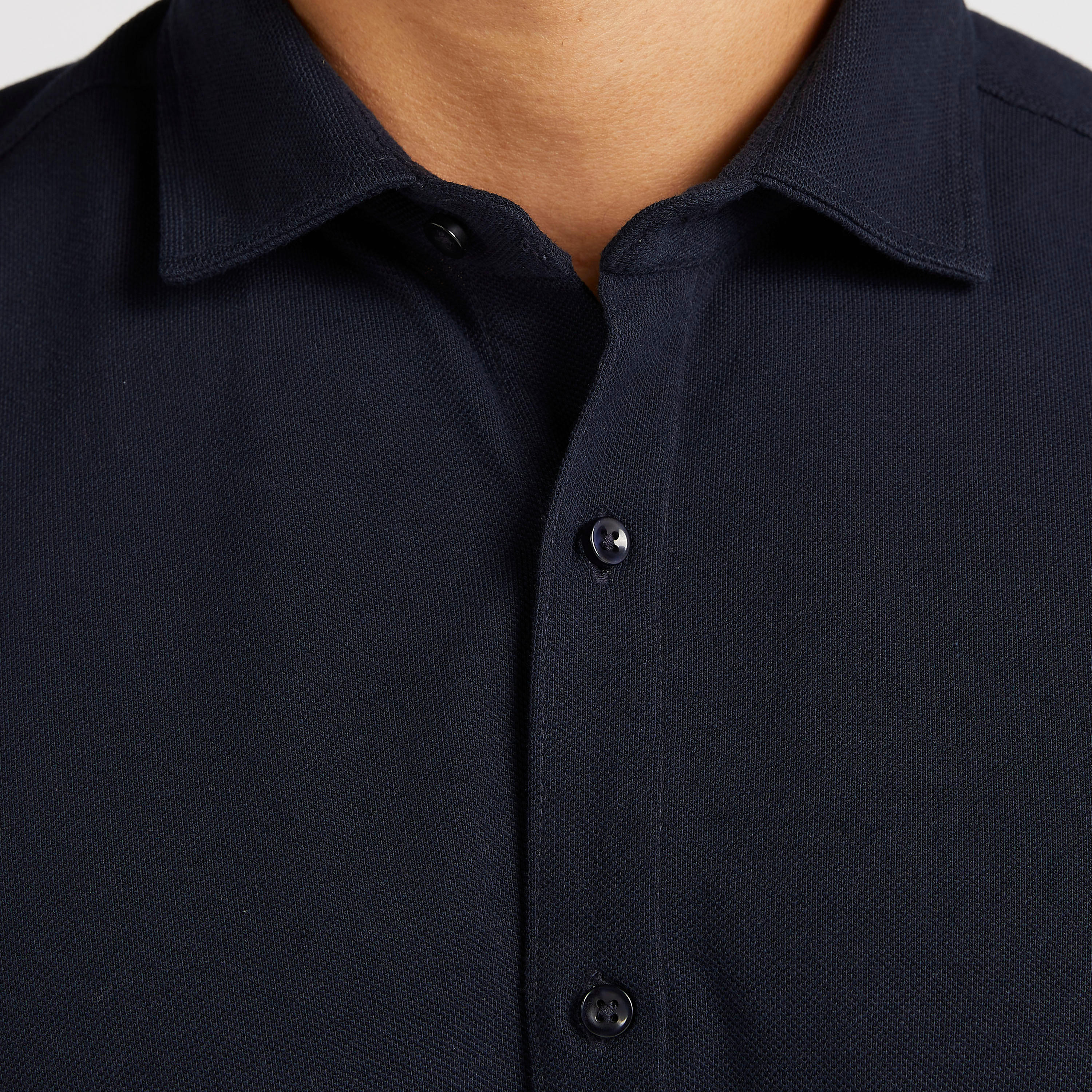 قميص بارز الملمس بقصة سليم وياقة عاديّة وأكمام قصيرة-men-clothing-shirts-image-3