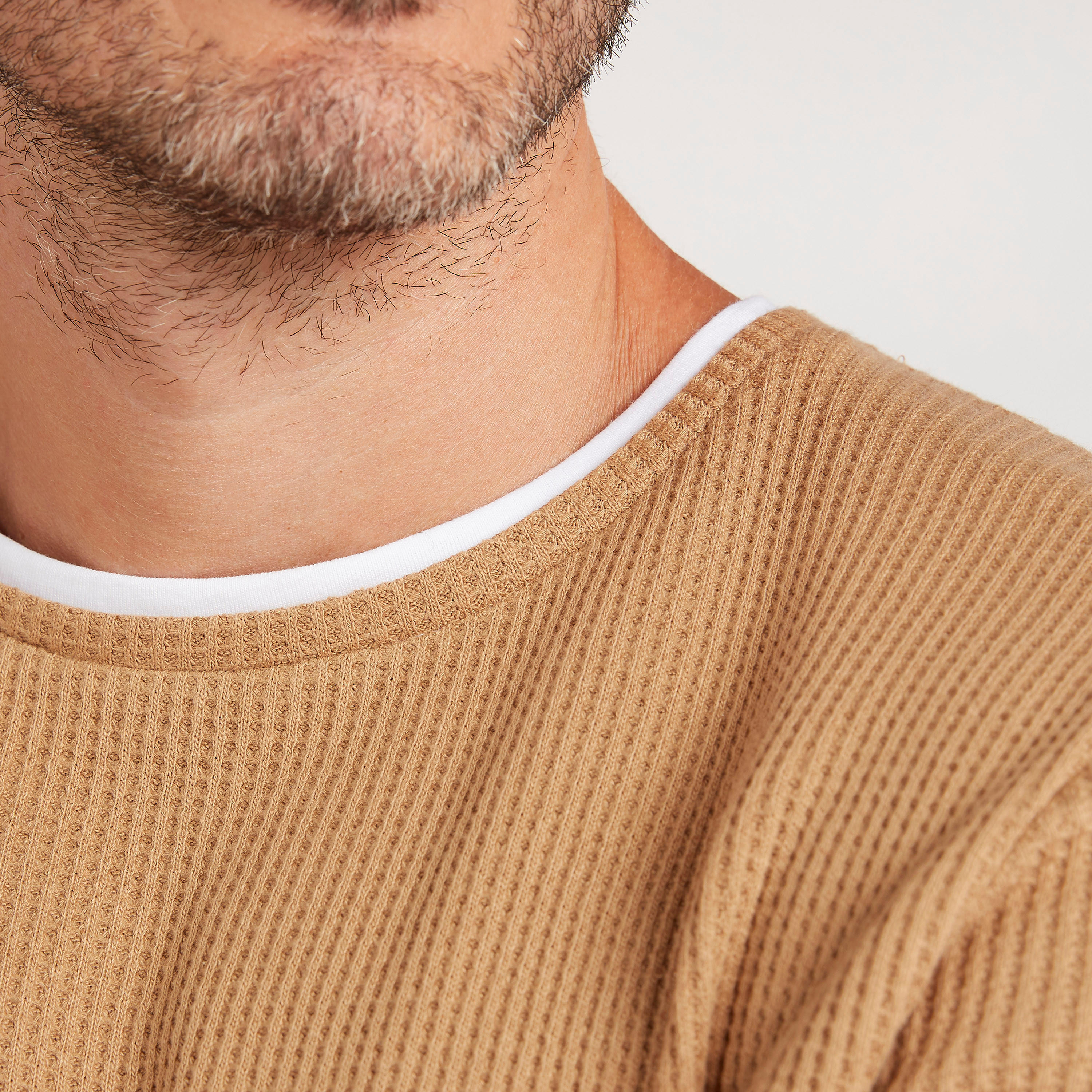 Textured Crew Neck T-shirt with Long Sleeves-men-clothing-tshirtsandpolos-tshirts-image-7