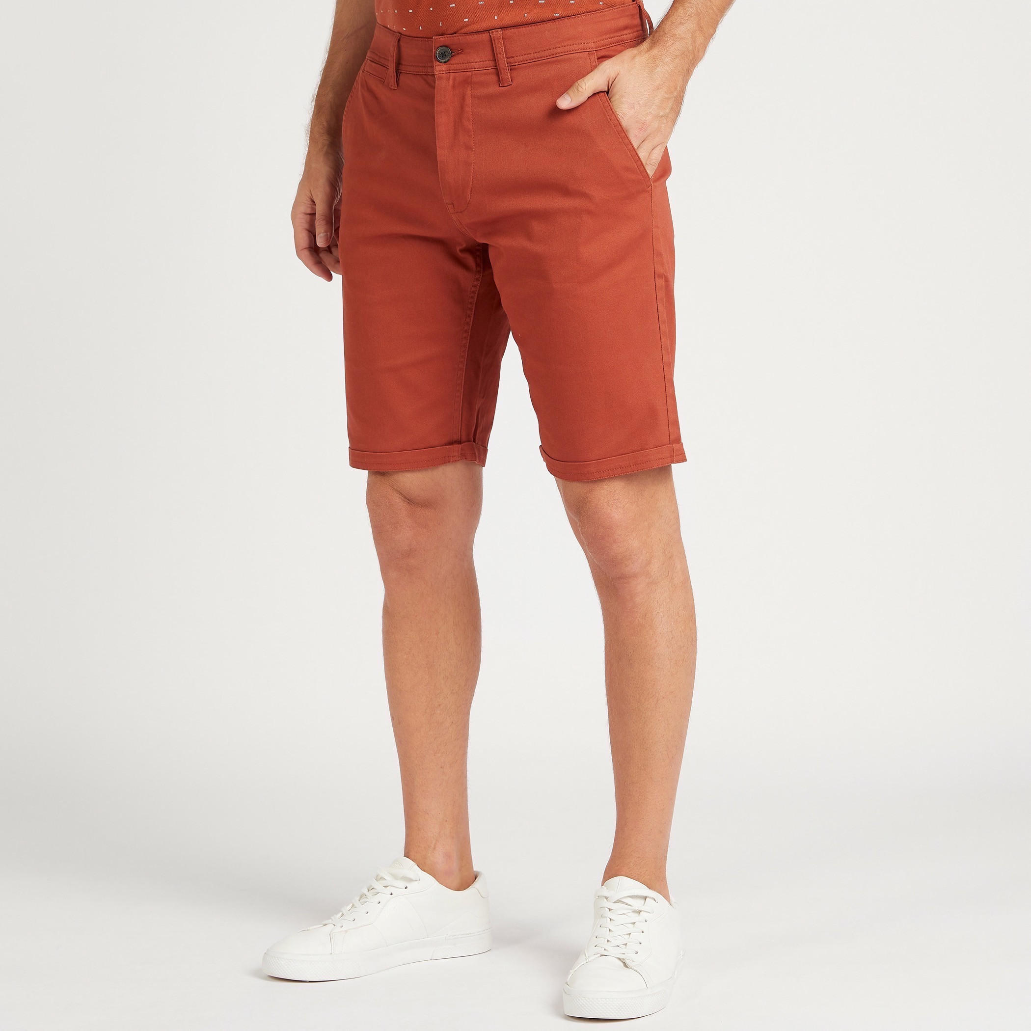 شورت منسوج سادة متوسط الارتفاع-men-clothing-bottoms-shorts-image-1