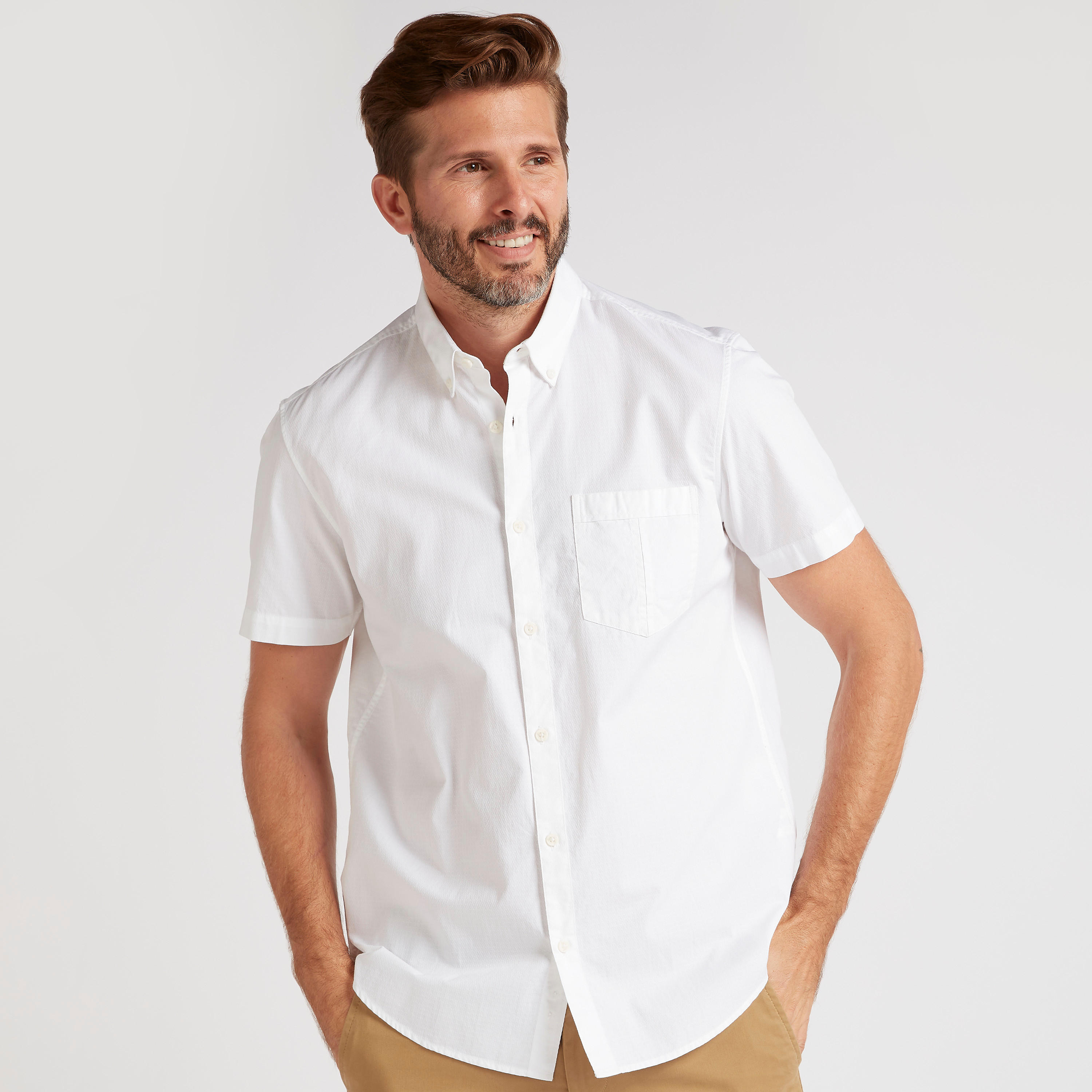 قميص بارز الملمس بنصف أكمام-men-clothing-shirts-image-1