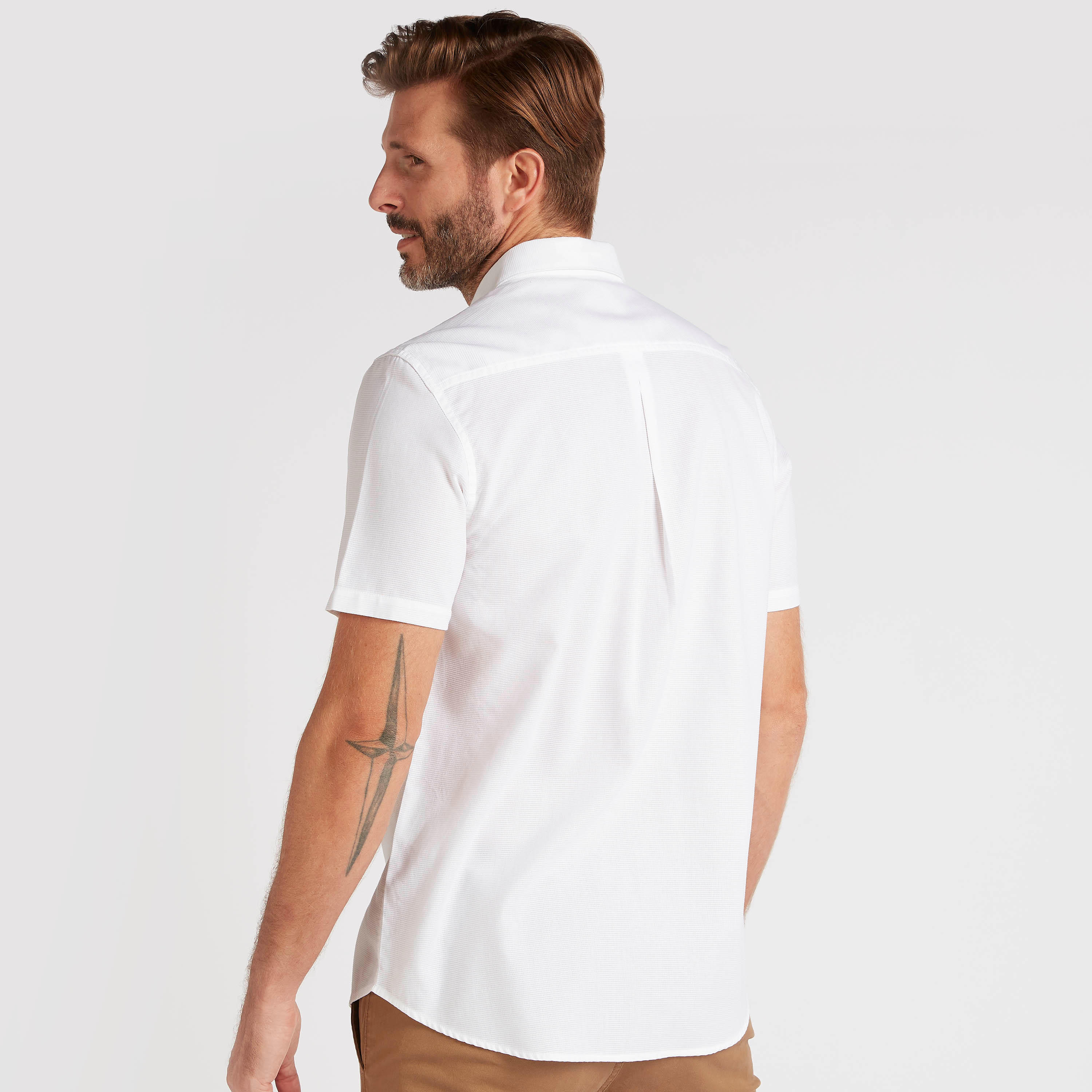 Textured Button Up Shirt with Spread Collar-men-clothing-shirts-image-4