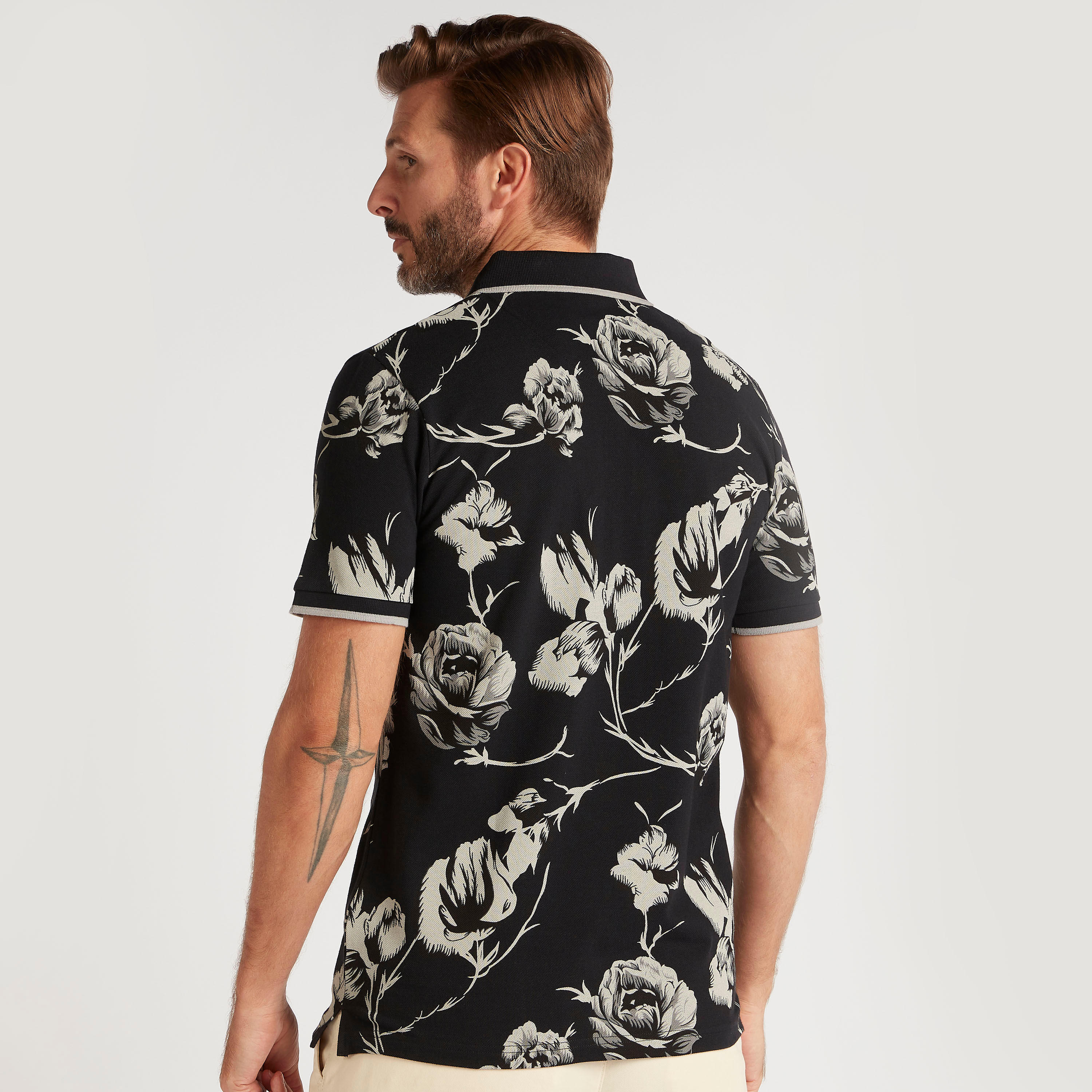 Floral Print Polo T-shirt with Short Sleeves-men-clothing-tshirtsandpolos-polos-image-4