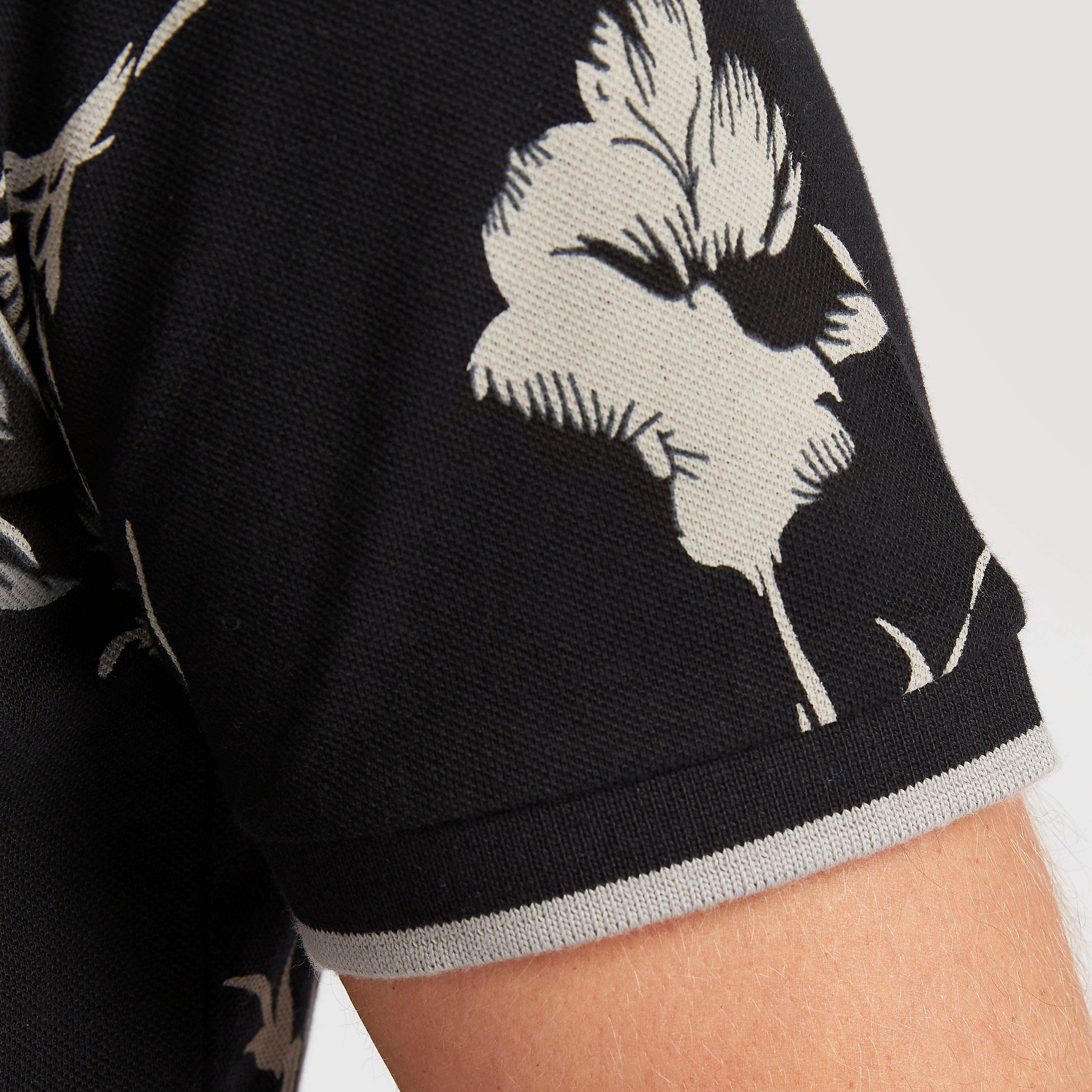 Floral Print Polo T-shirt with Short Sleeves-men-clothing-tshirtsandpolos-polos-image-5