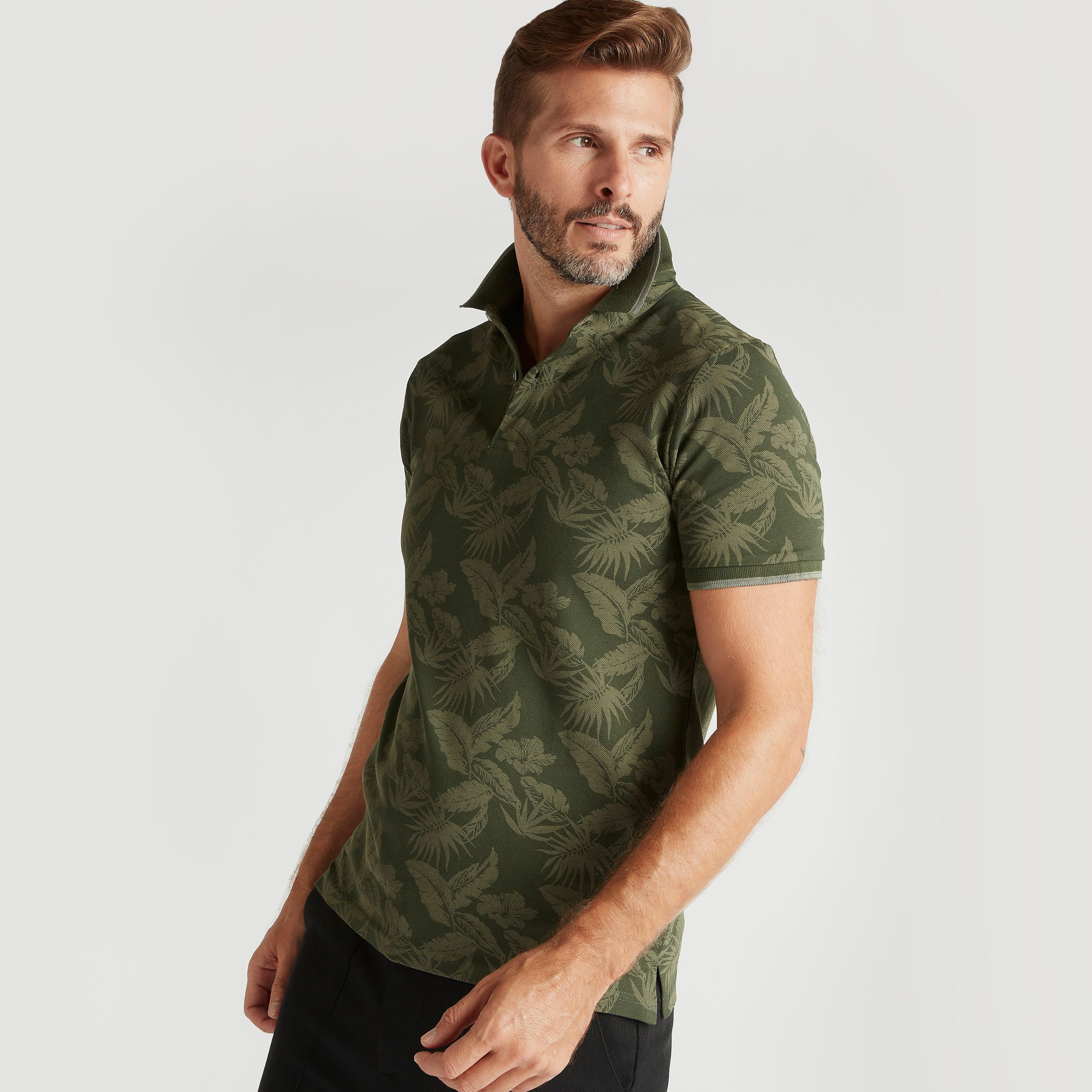 تيشيرت بولو بأكمام قصيرة وطبعات زهرية-men-clothing-tshirtsandpolos-polos-image-5