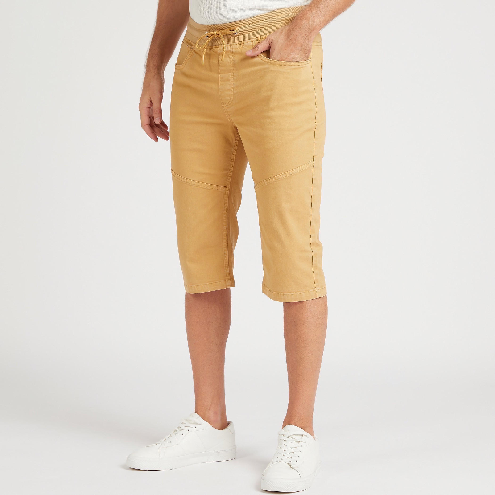 Mid-Rise Shorts with Pockets and Drawstring Waist-men-clothing-bottoms-shorts-image-1