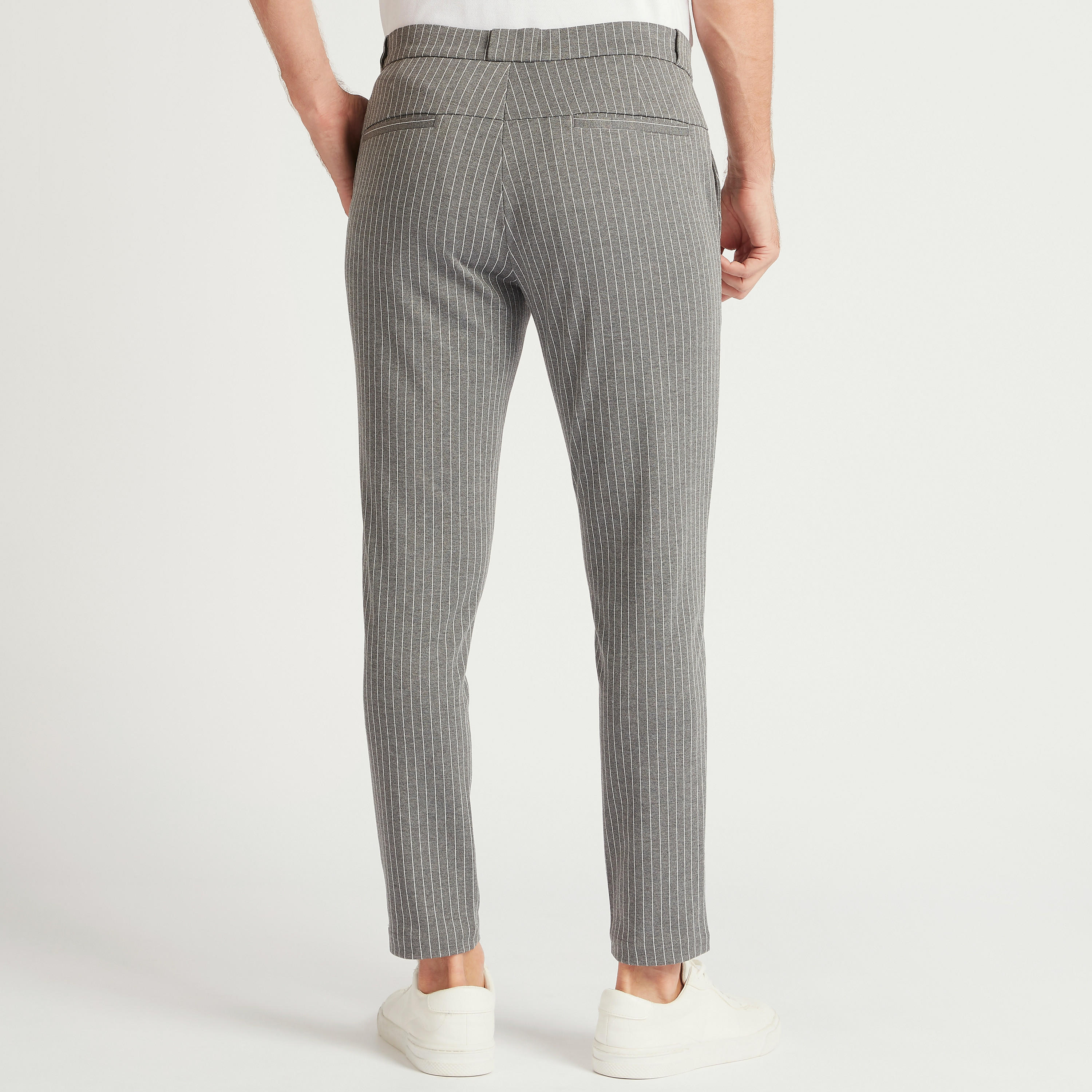 Striped Chinos with Elasticated Waistband and Pockets-men-clothing-bottoms-trousersandchinos-chinos-image-4
