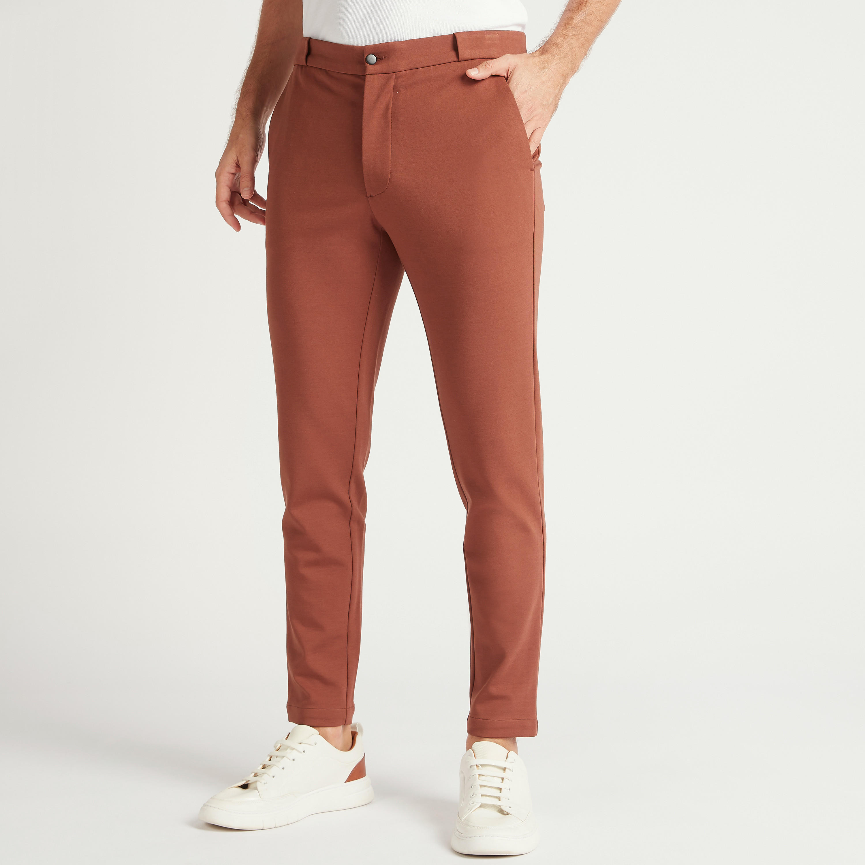 Solid Chinos with Elasticated Waistband and Pockets-men-clothing-bottoms-trousersandchinos-chinos-image-1