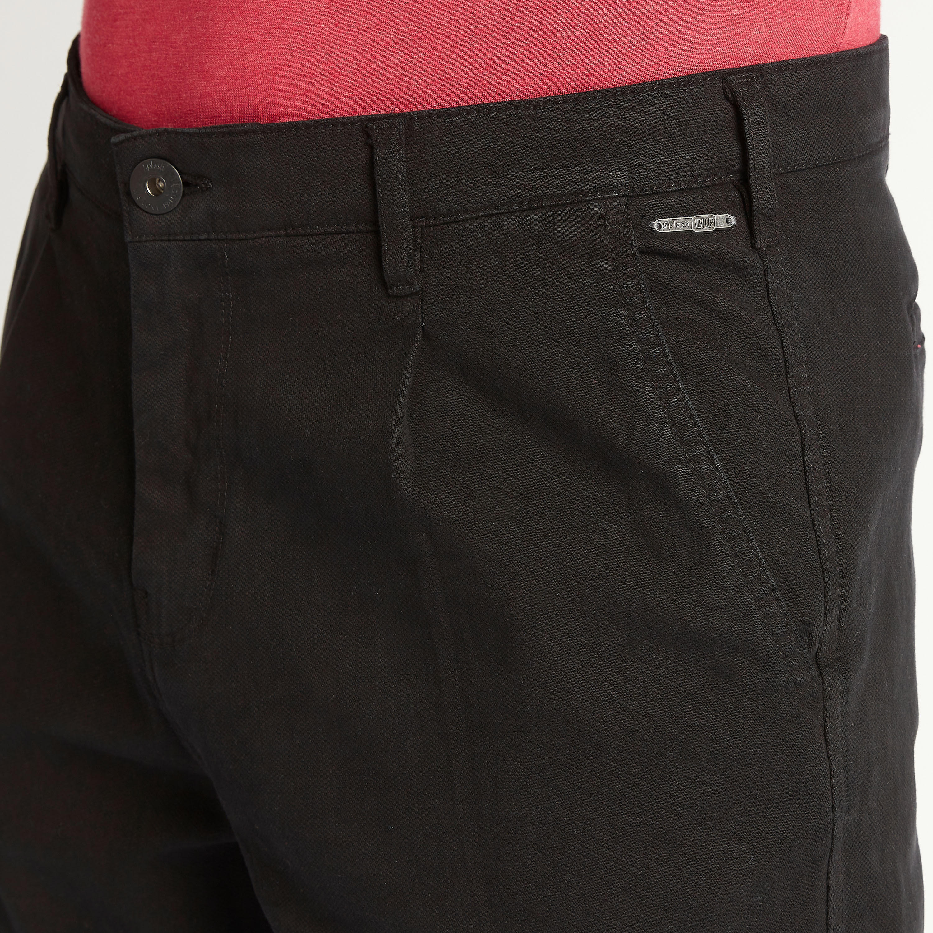بنطلون بارز الملمس بخصر متوسّط الارتفاع وزر إغلاق-men-clothing-bottoms-trousersandchinos-trousers-image-2