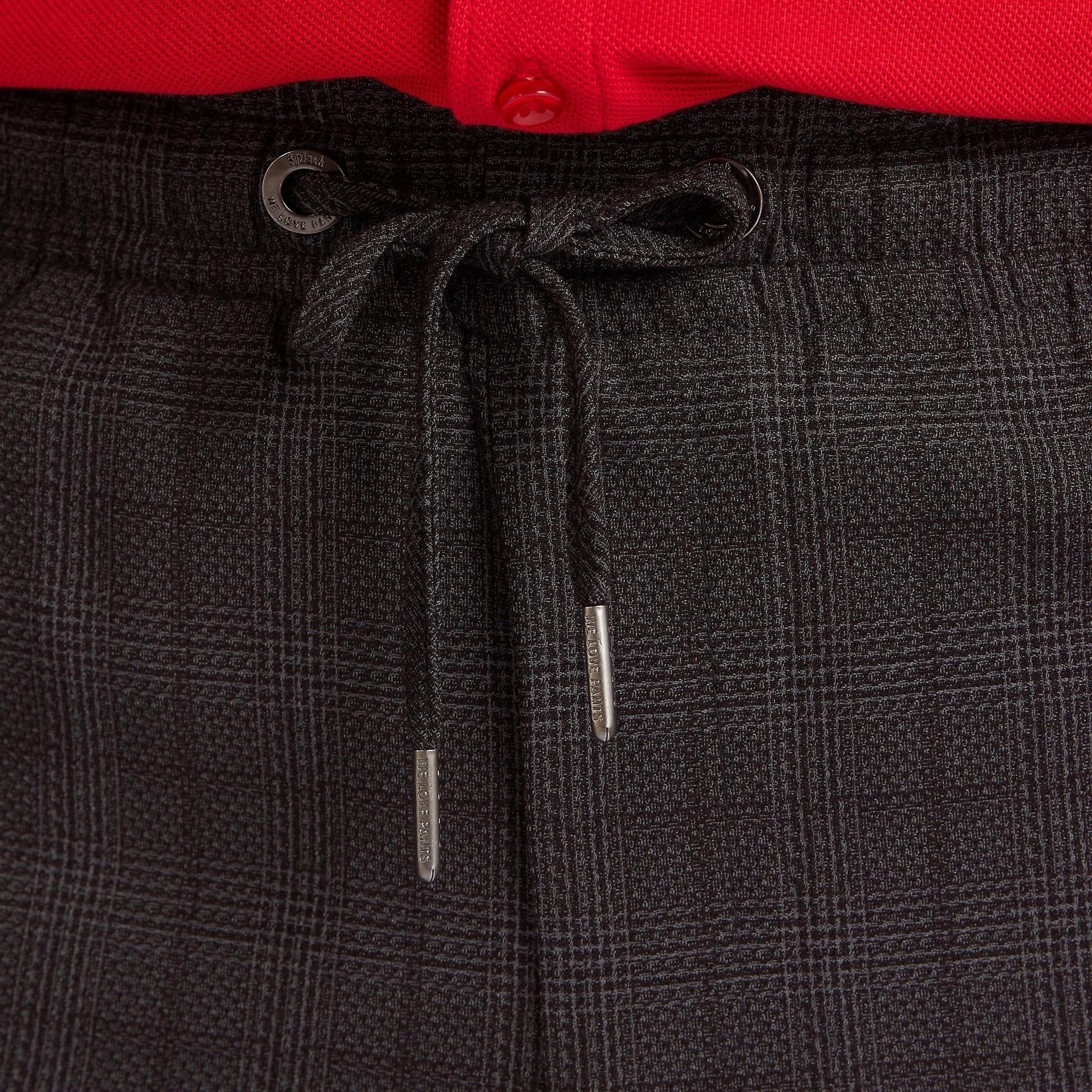 بنطلون مستدام مربعات بخصر متوسّط الارتفاع ورباط إغلاق-men-clothing-bottoms-trousersandchinos-trousers-image-2