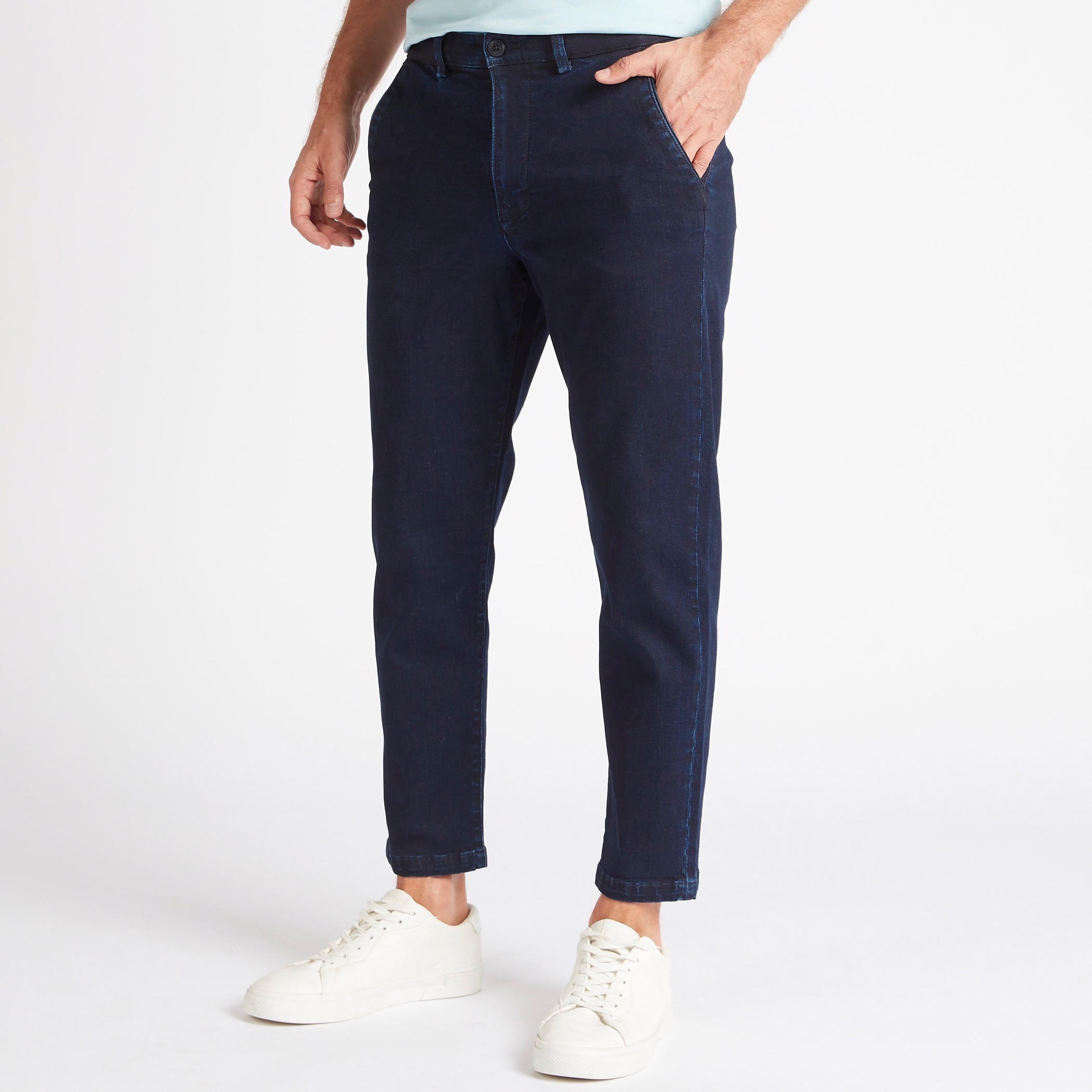بنطلون شينو سادة دنيم بجيوب متقاطعة-men-clothing-bottoms-trousersandchinos-trousers-image-4
