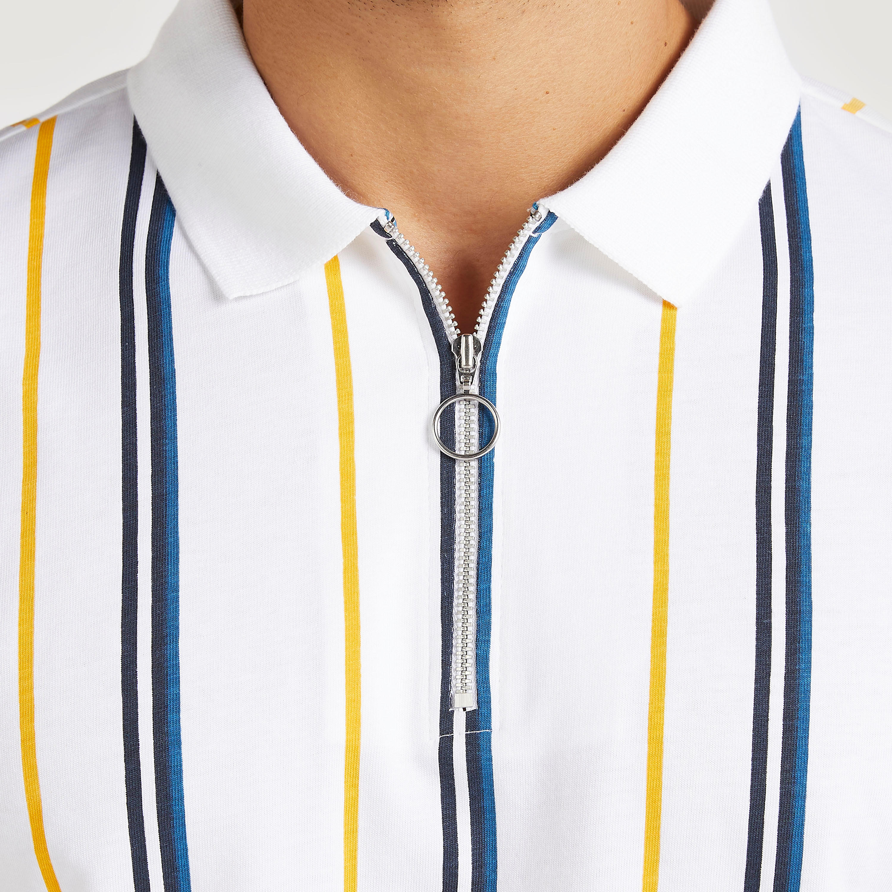 Striped Polo T-shirt with Zipper Placket-men-clothing-tshirtsandpolos-polos-image-3