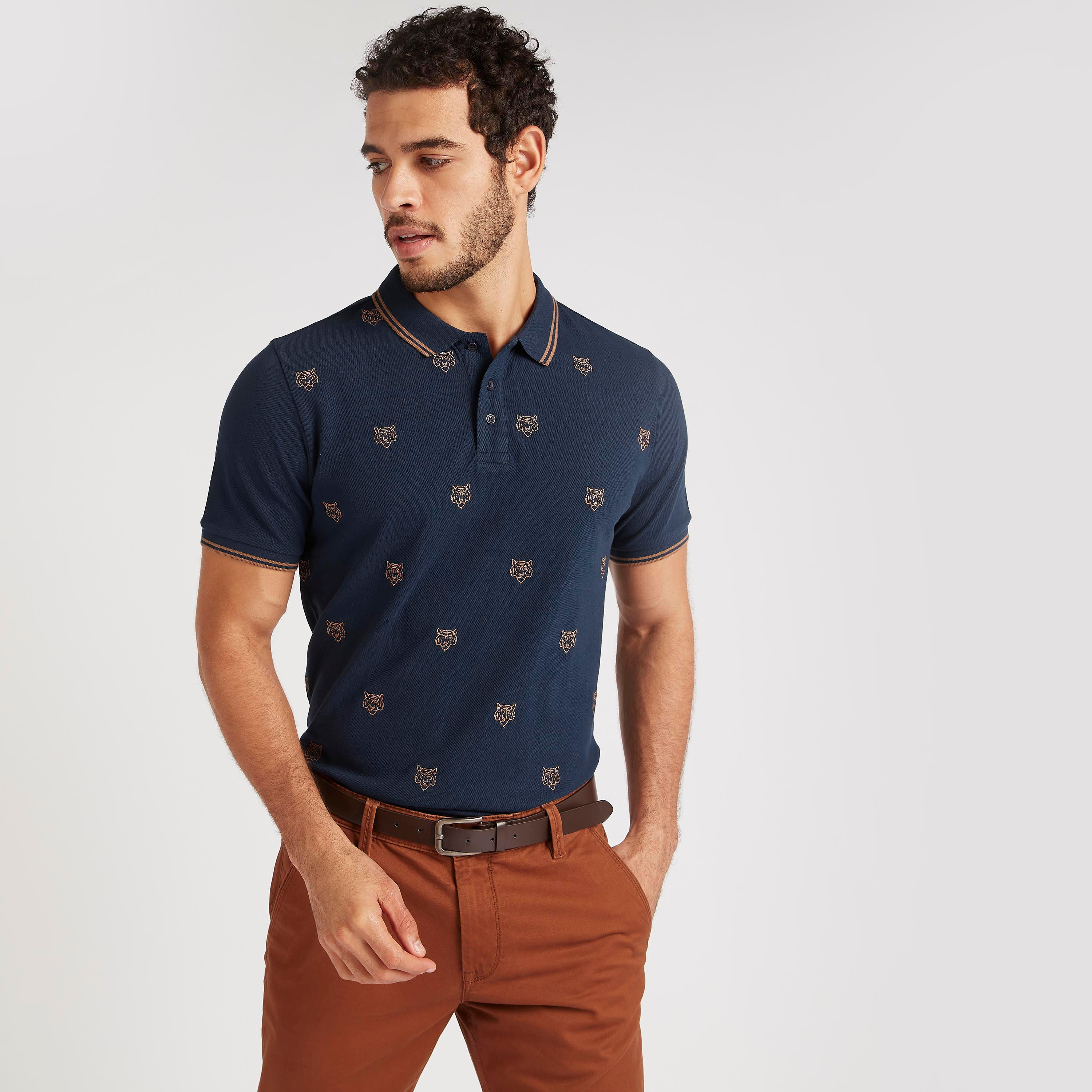 تيشيرت بولو مطرز بأكمام قصيرة-men-clothing-tshirtsandpolos-polos-image-5