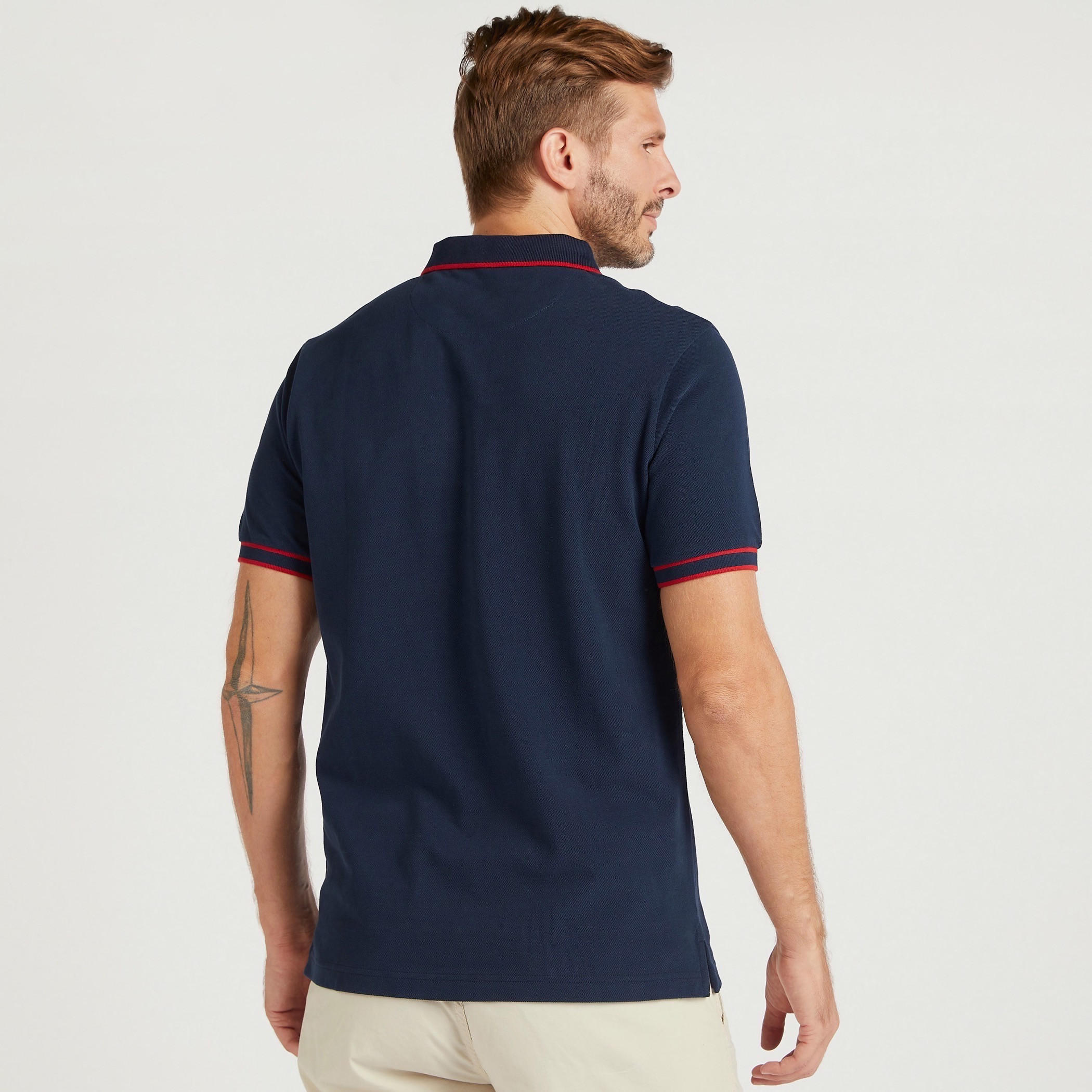 Solid Polo T-shirt with Short Sleeves-men-clothing-tshirtsandpolos-polos-image-4