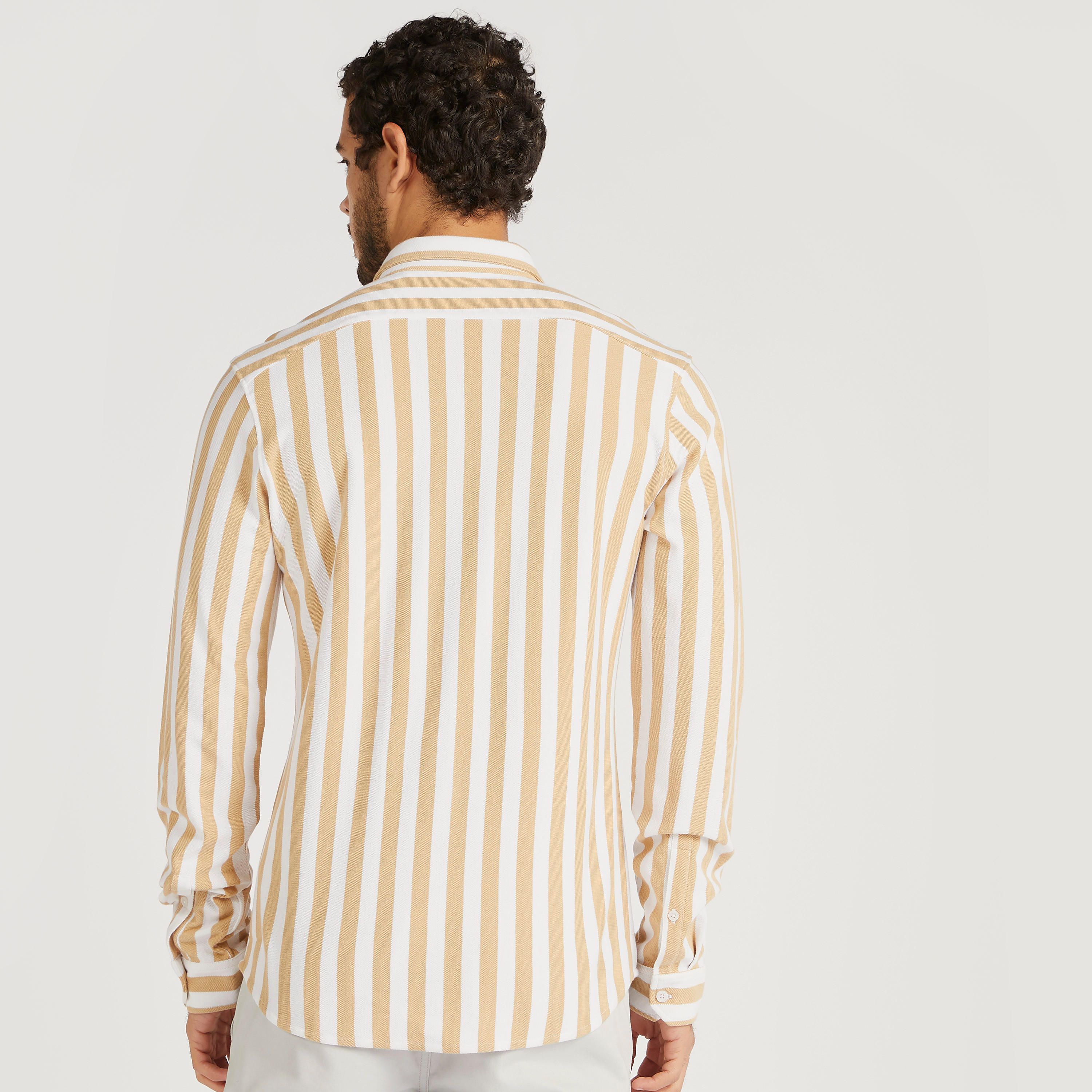 قميص سليم فيت مخطّط بأكمام طويلة وجيب خارجي-men-clothing-shirts-image-4