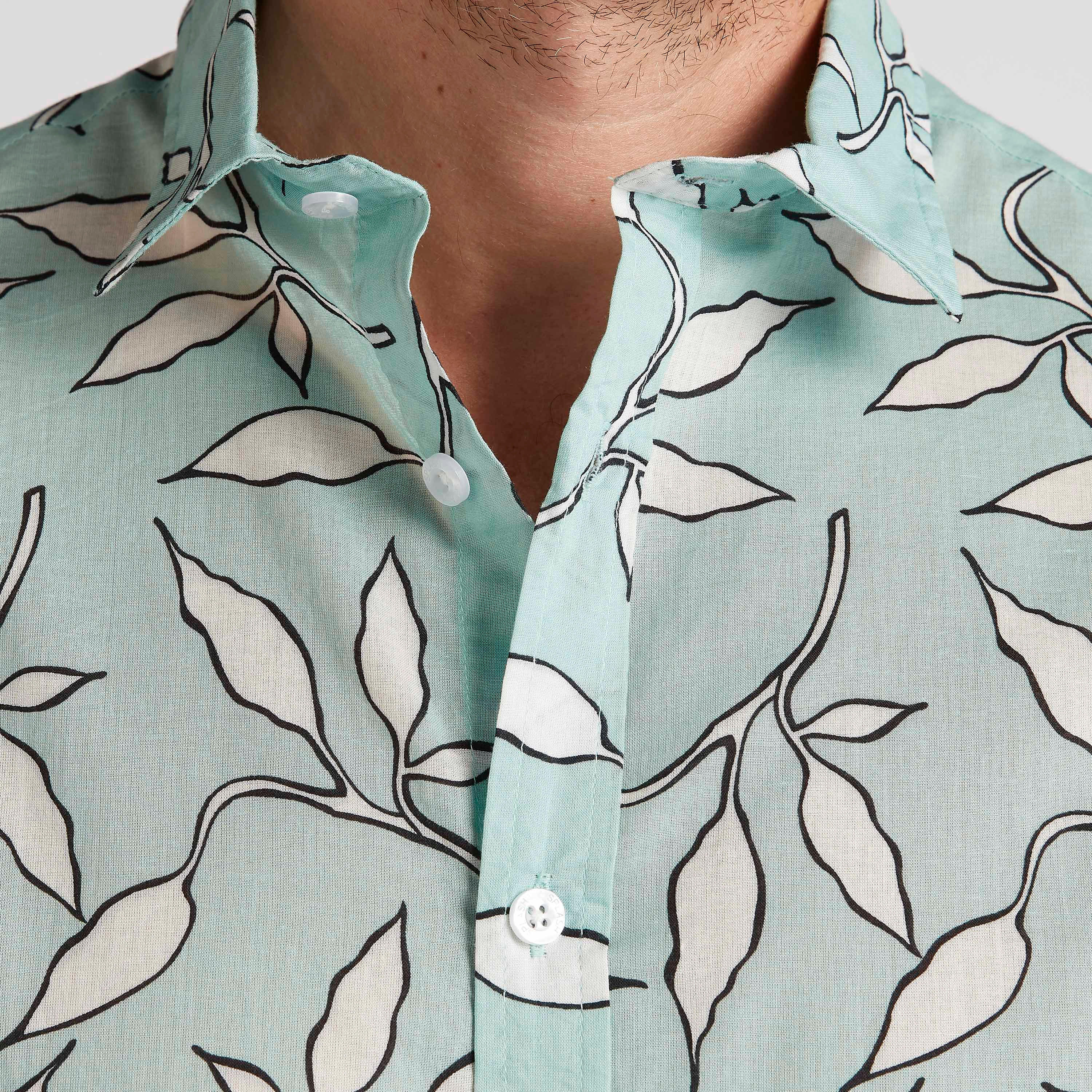 قميص بقصة سليم وطبعات وأكمام قصيرة-men-clothing-shirts-image-3