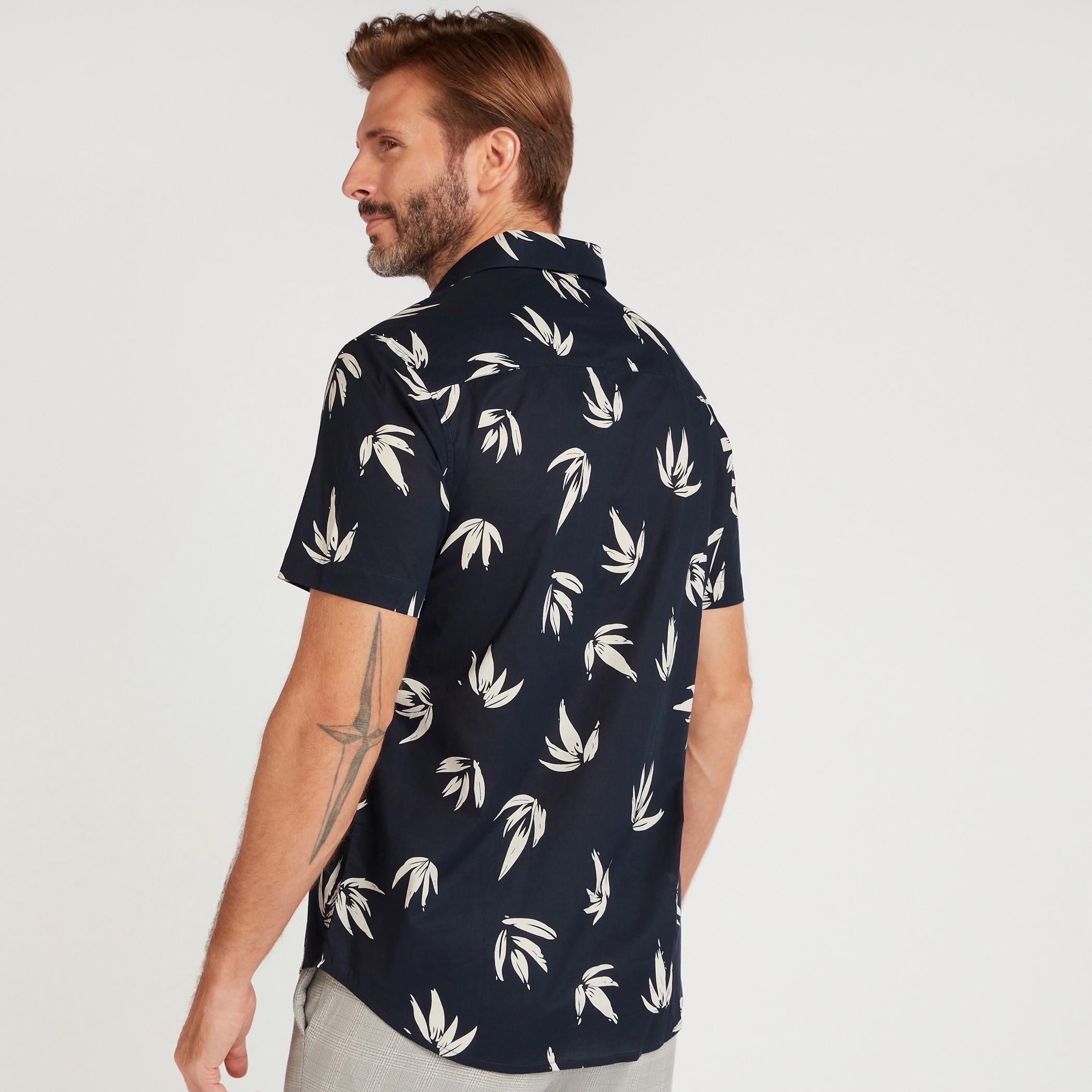 Printed Slim Fit Shirt with Short Sleeves-men-clothing-shirts-image-4