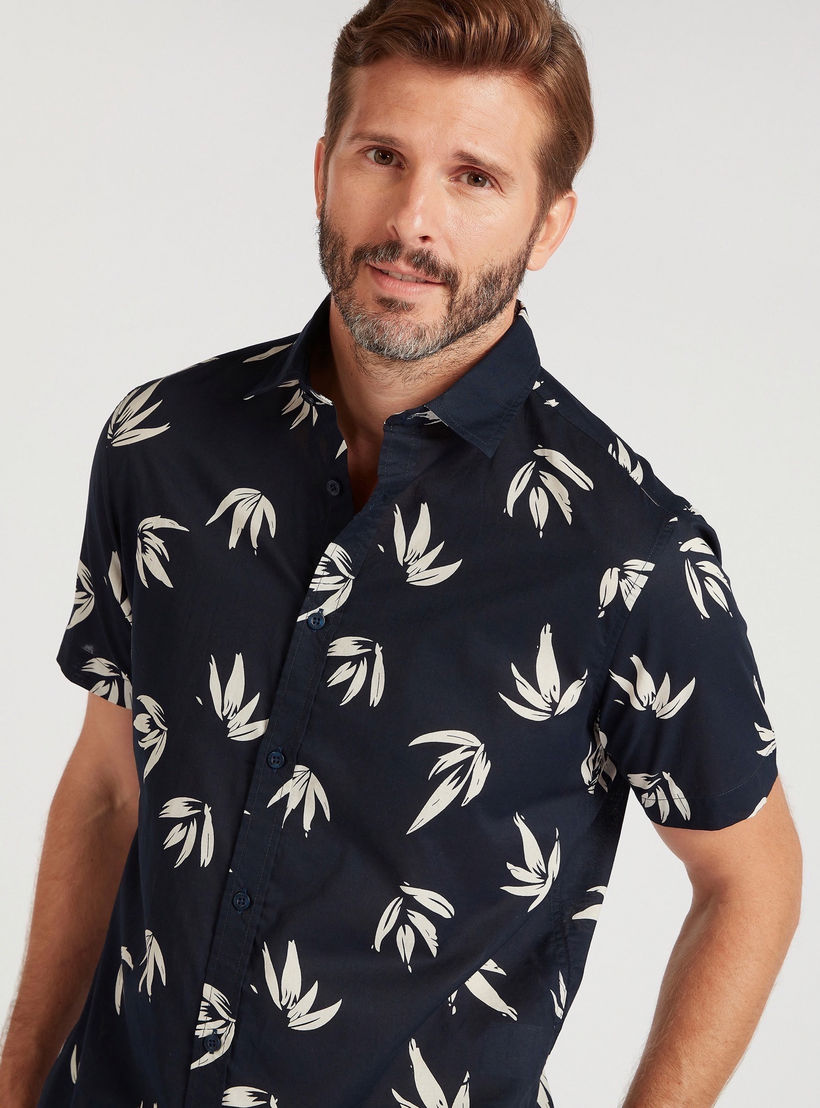 Printed Slim Fit Shirt with Short Sleeves-men-clothing-shirts-image-5