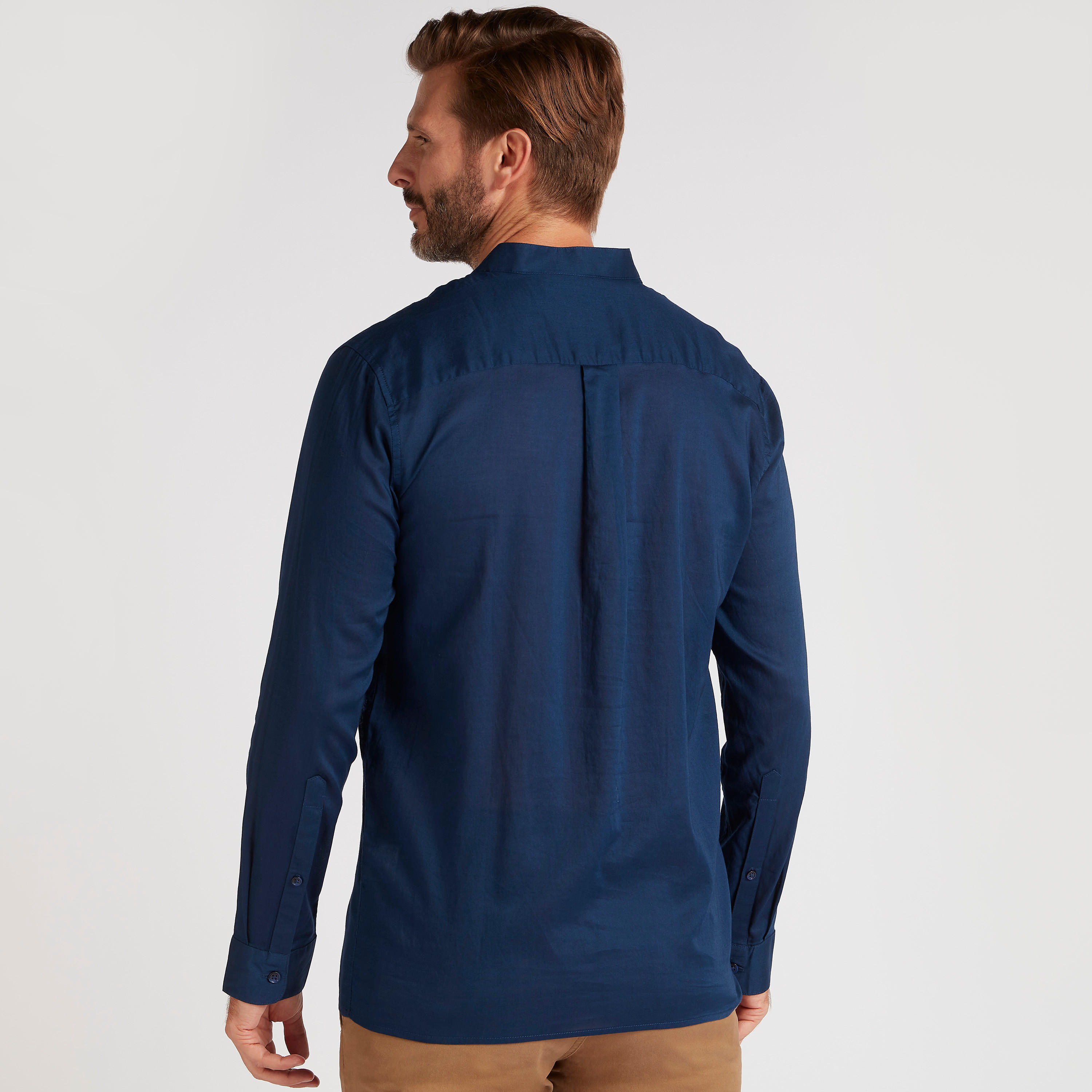 قميص بقصّة سليم وسحاب إغلاق وياقة ماندرين-men-clothing-shirts-image-2