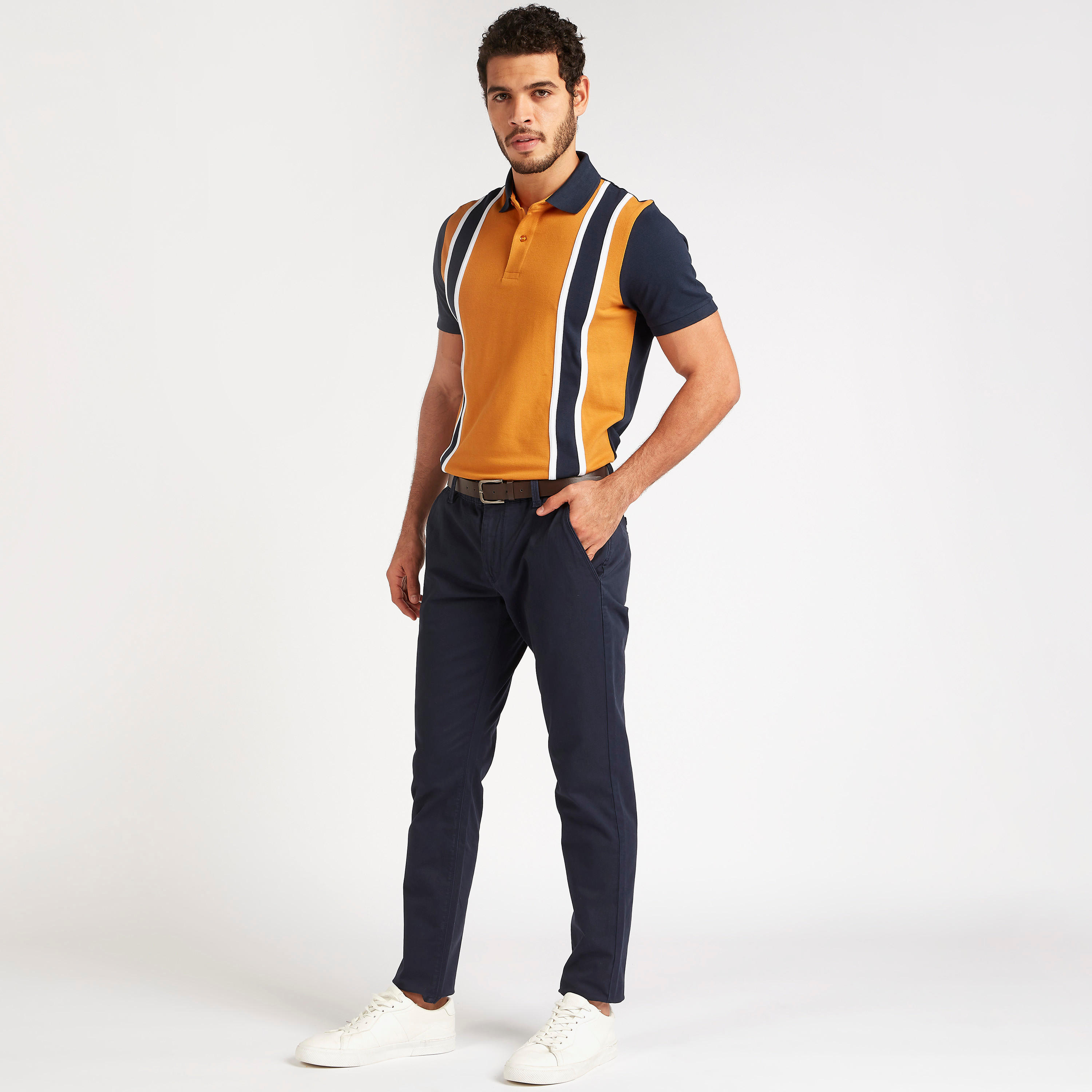 Striped Polo T-shirt with Short Sleeves-men-clothing-tshirtsandpolos-polos-image-2