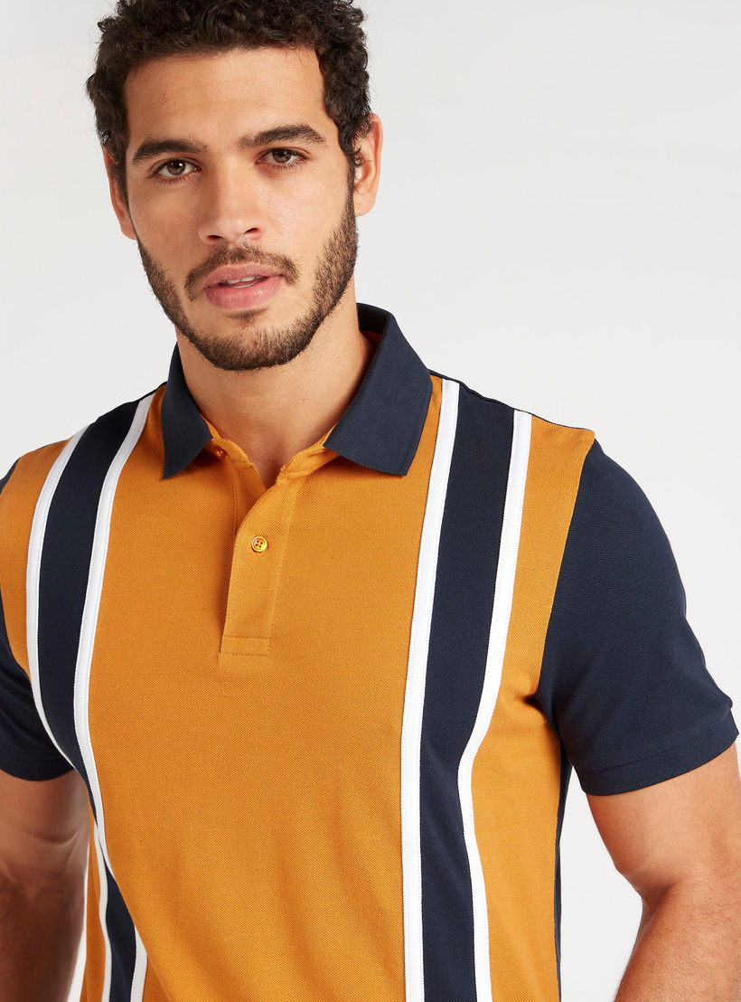 Striped Polo T-shirt with Short Sleeves-men-clothing-tshirtsandpolos-polos-image-3