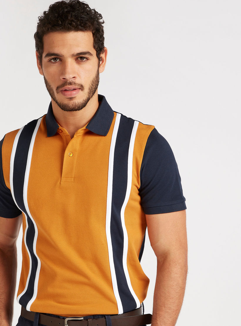 Striped Polo T-shirt with Short Sleeves-men-clothing-tshirtsandpolos-polos-image-5