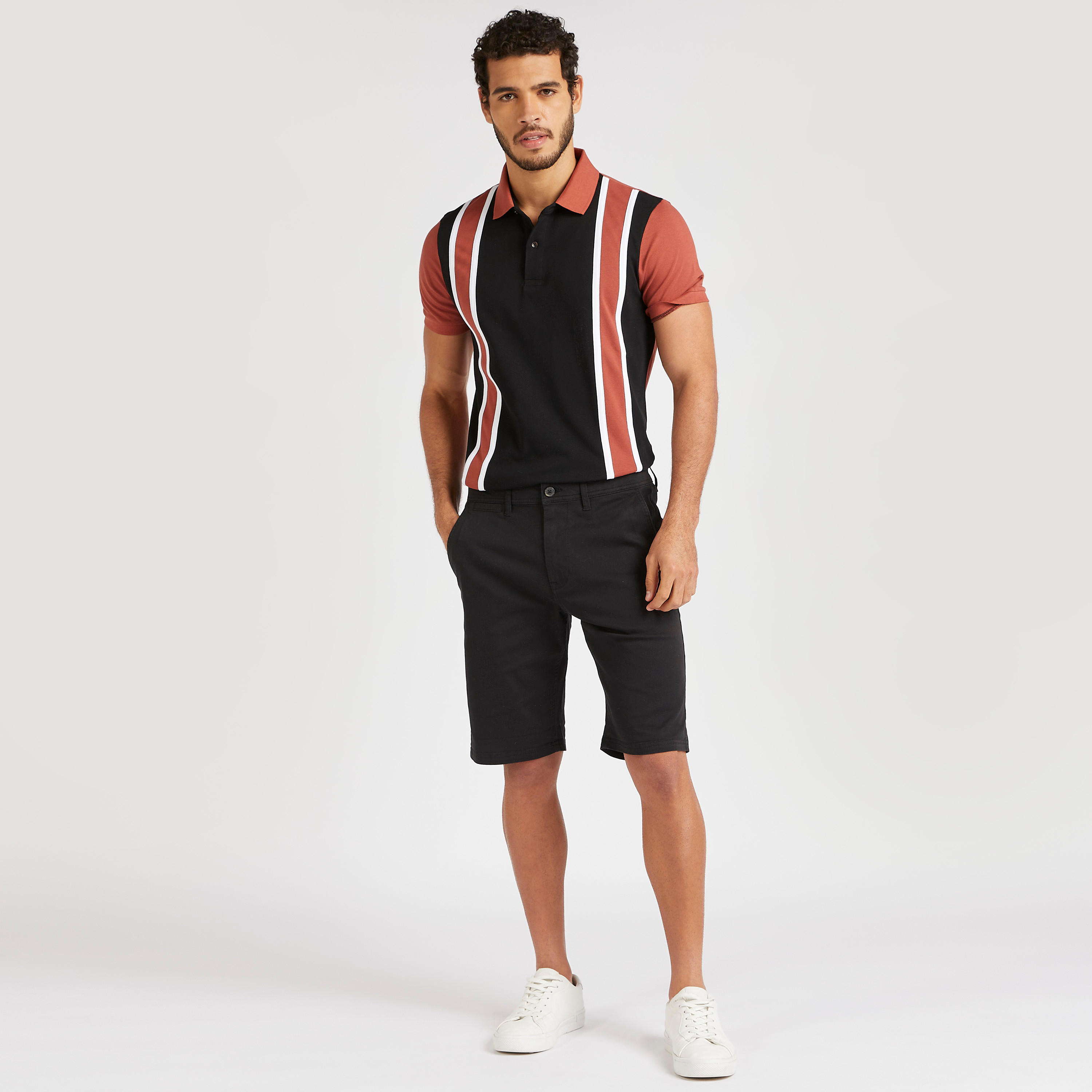 Striped Polo T-shirt with Short Sleeves and Button Closure-men-clothing-tshirtsandpolos-polos-image-2