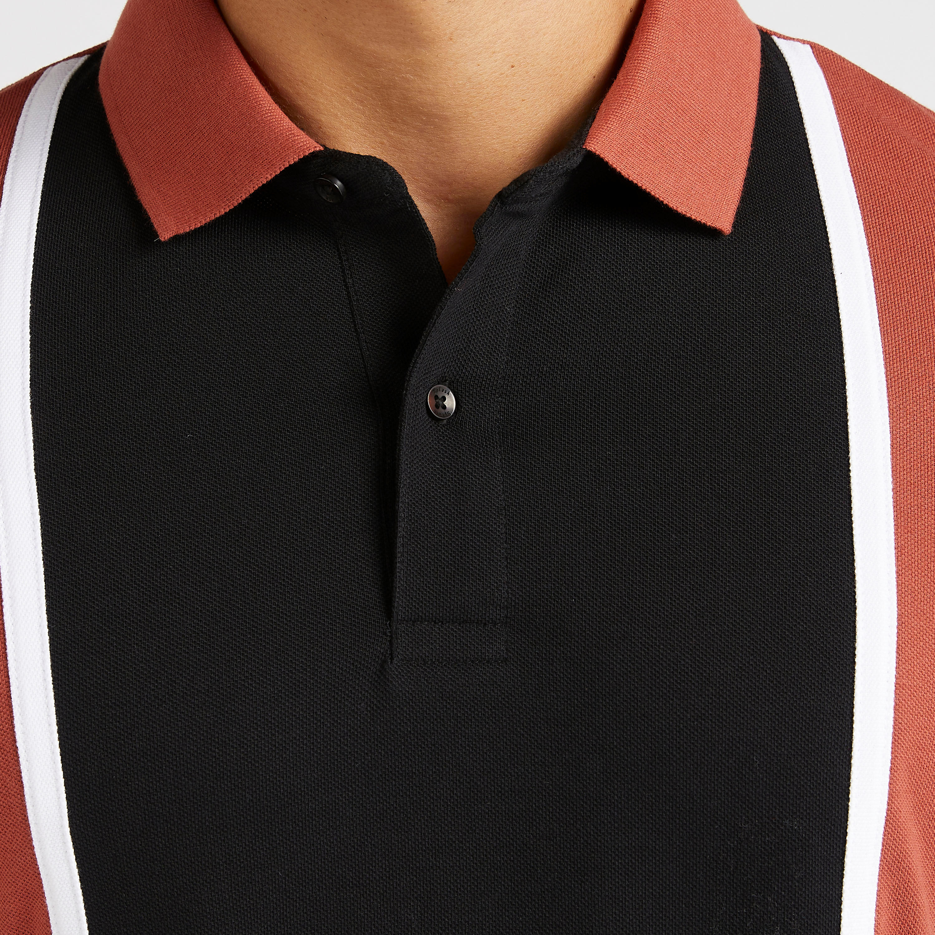 Striped Polo T-shirt with Short Sleeves and Button Closure-men-clothing-tshirtsandpolos-polos-image-3