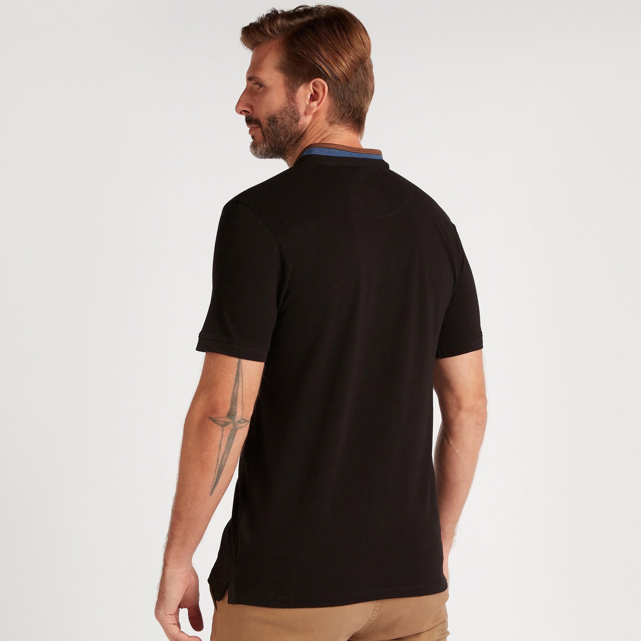 تيشيرت بولو سادة بياقة ماندارين-men-clothing-tshirtsandpolos-polos-image-1