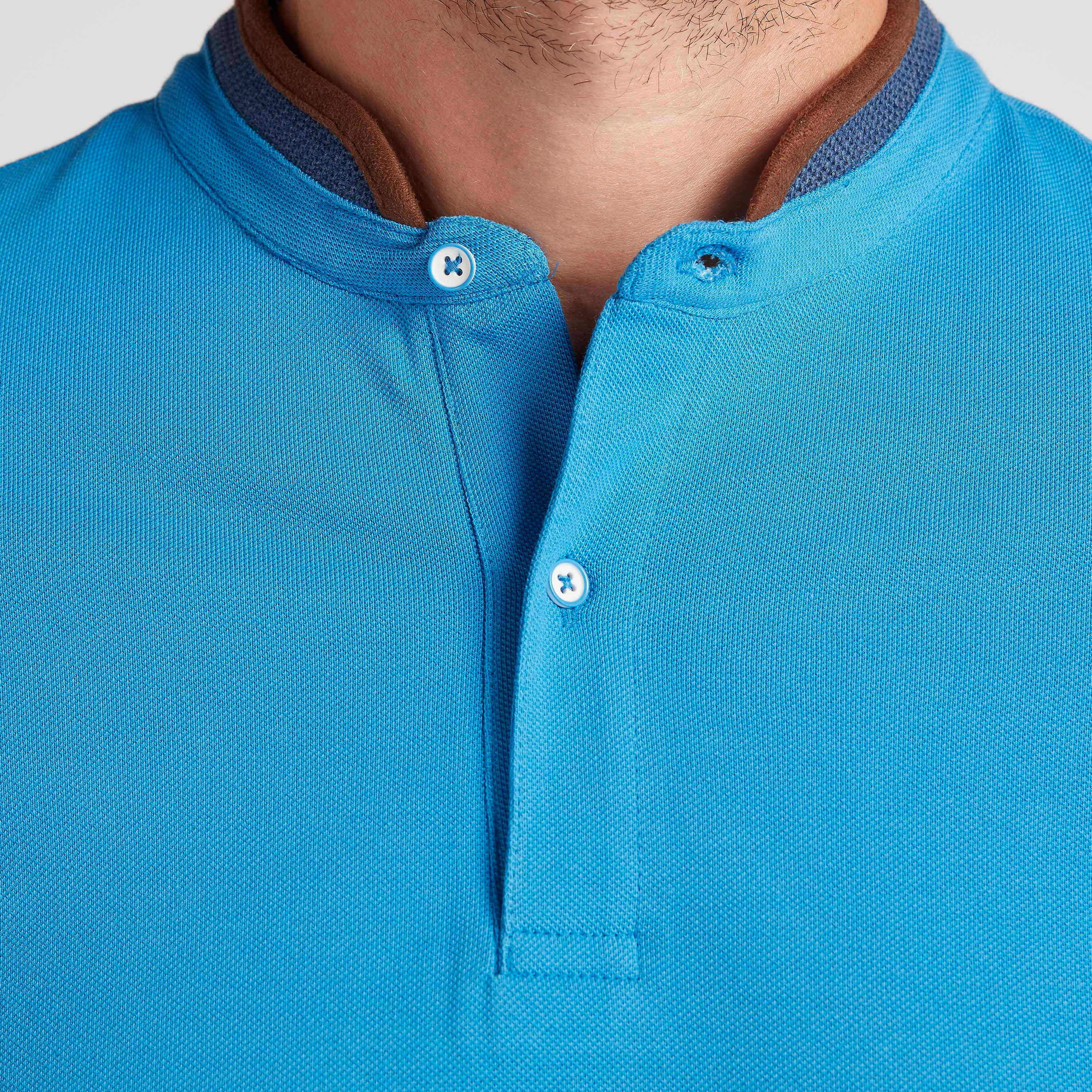 تيشيرت بولو سادة بأكمام قصيرة وياقة ماندارين-men-clothing-tshirtsandpolos-polos-image-3