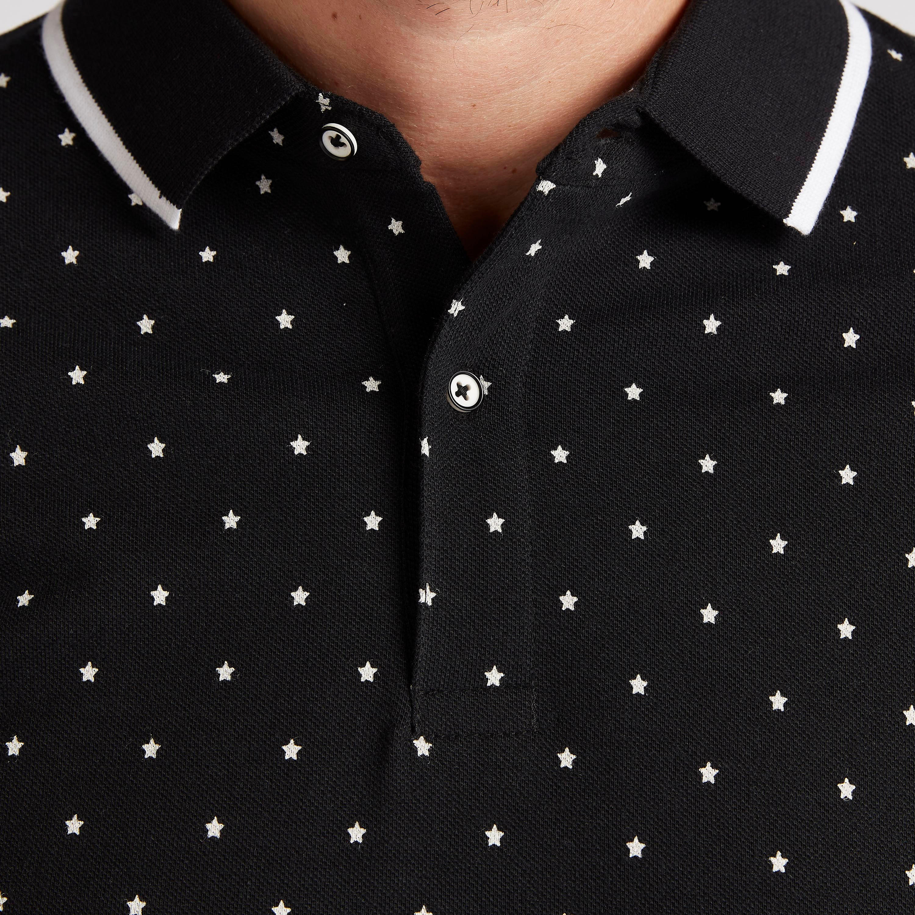 تيشيرت بولو بأكمام قصيرة وطبعات نجوم-men-clothing-tshirtsandpolos-polos-image-3