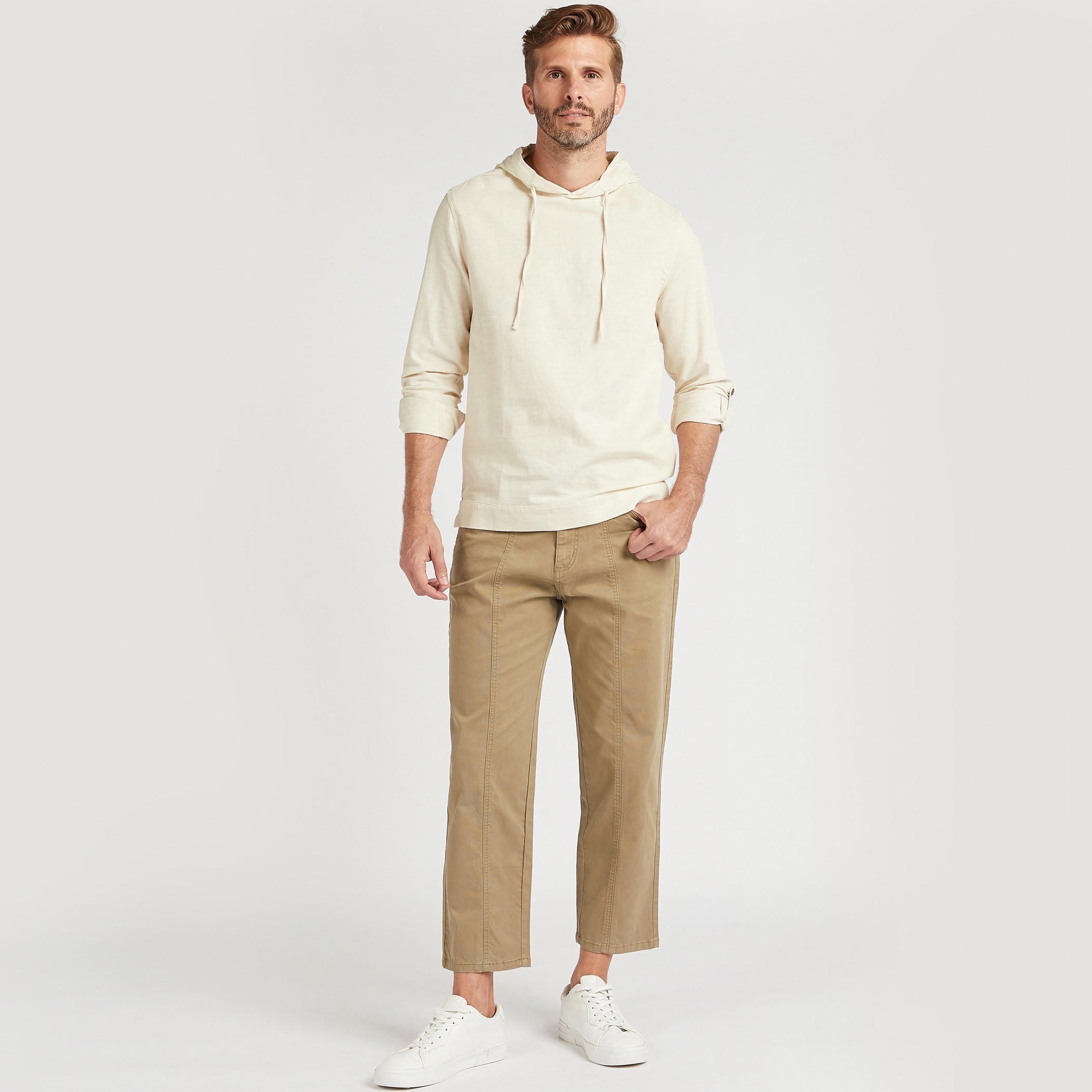 قميص سادة بقبّعة وأكمام طويلة-men-clothing-shirts-image-4
